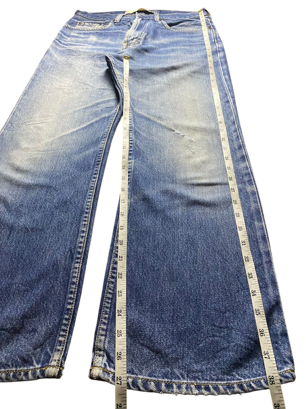 Gap Vintage Gap Denim Blue Wash Distressed Baggy Jeans Size US 30 / EU 46 - 12 Thumbnail