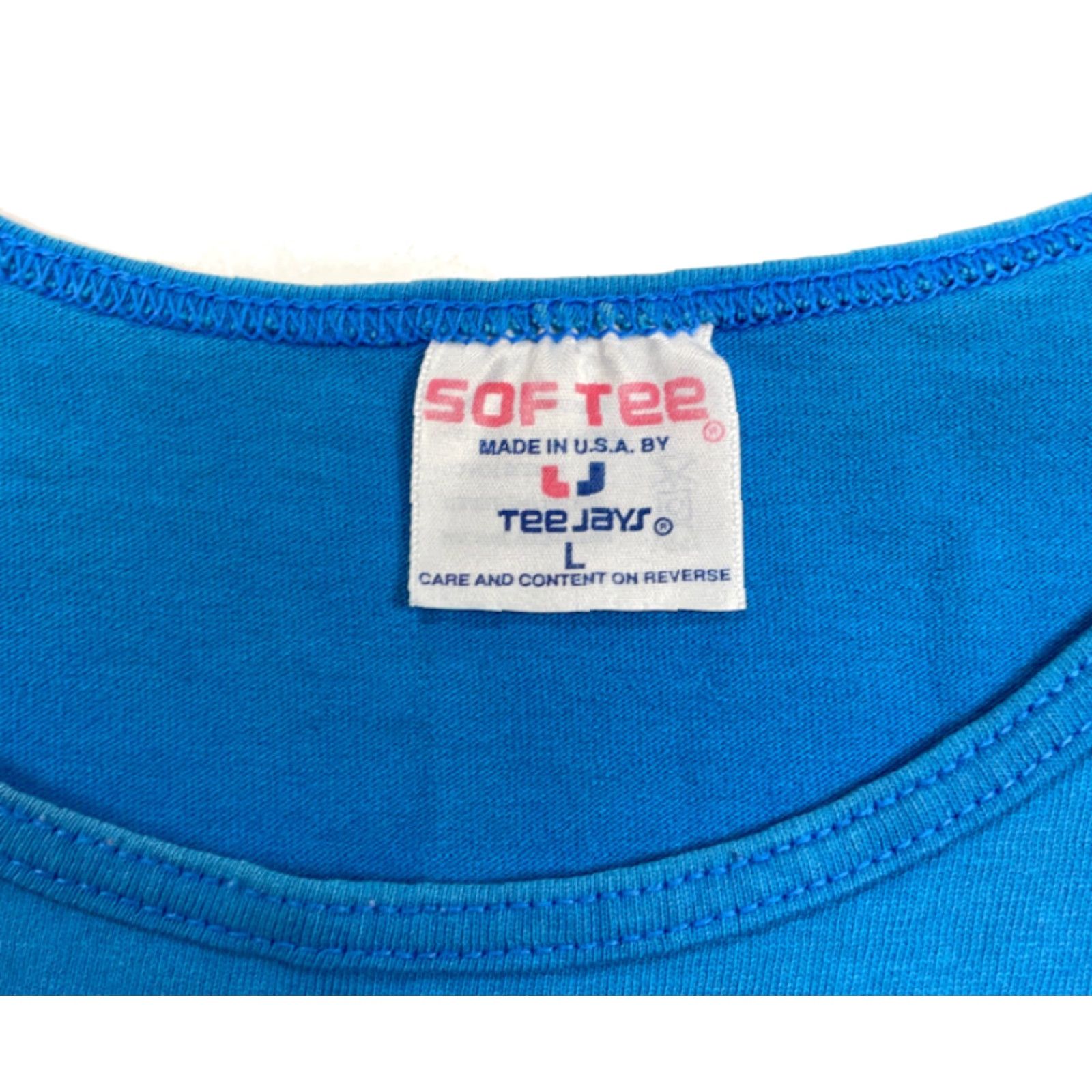 TEE JAYS VTG 90s Wave Zone Double-Sided Print Tank Top Adult Large Blue Tee Jays USA Surf Beach Shirt Mens L Blue 90s Theme Vintage Tank Top Size US L / EU 52-54 / 3 - 5 Thumbnail