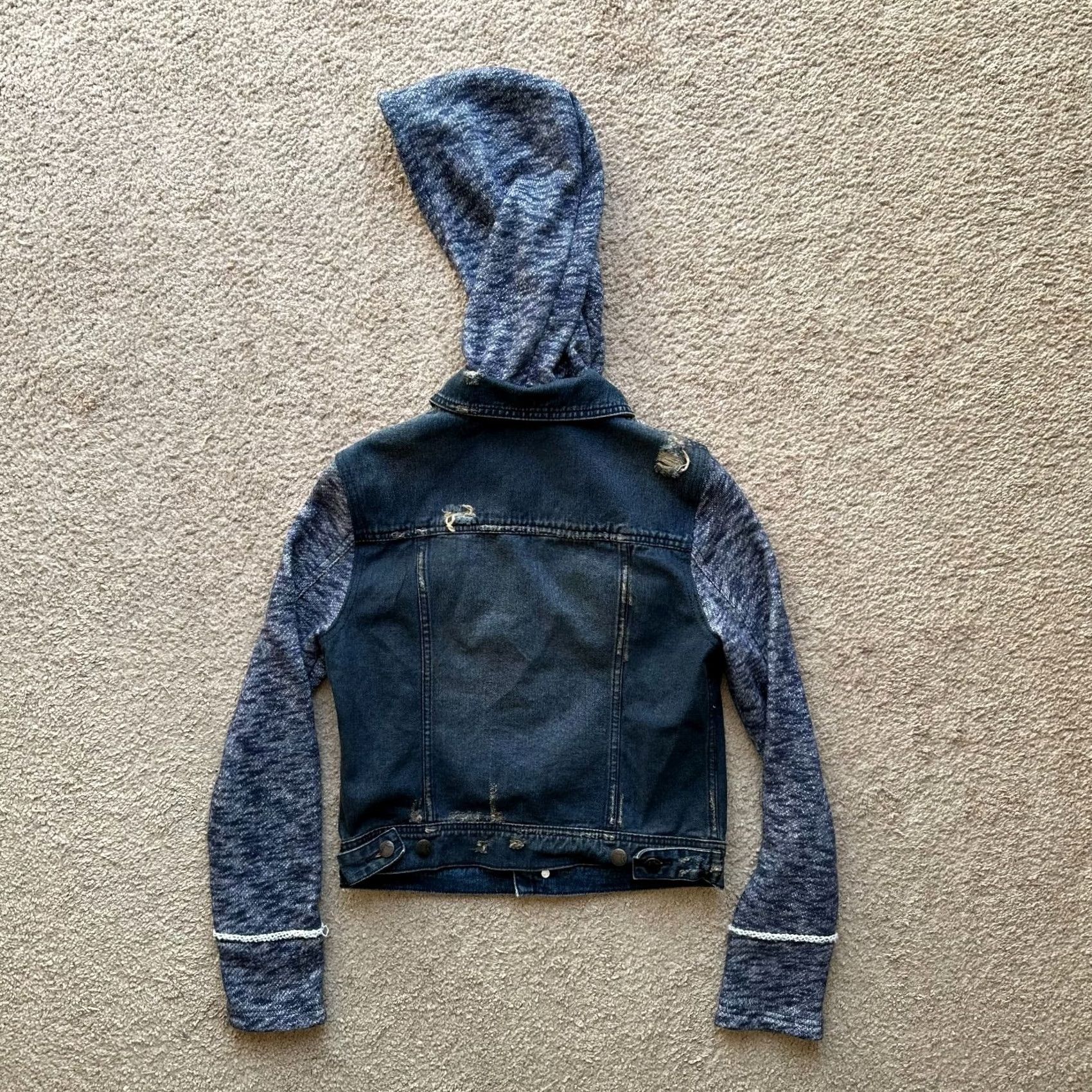 Free People Free People Button Up Denim Jacket Womens Small Petite Blue Solid Jacket Size 28" / US 6 / IT 42 - 2 Thumbnail