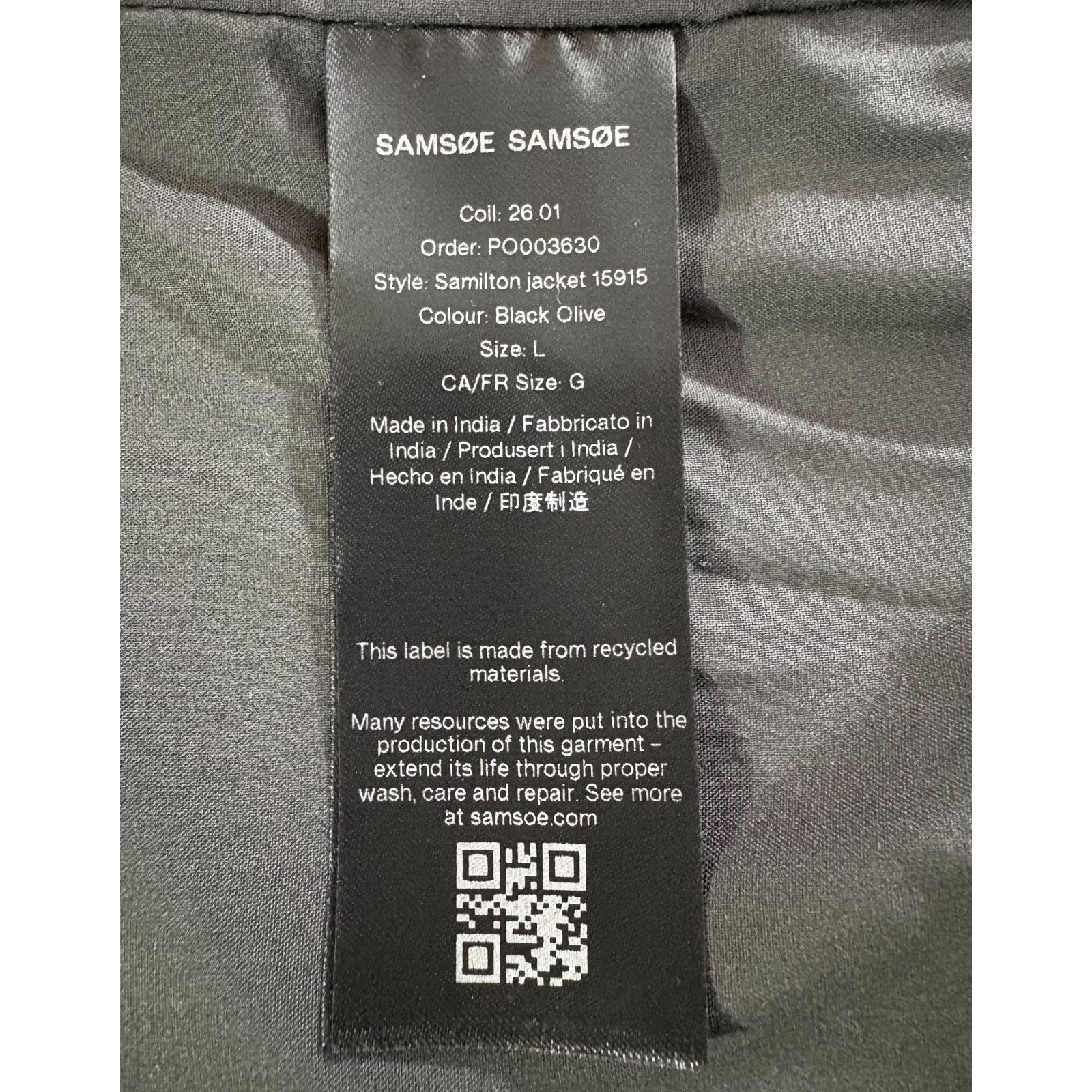 Samsoe Samsoe SAMSOE SAMSOE Samilton leather jacket size L color Black oli Size US L / EU 52-54 / 3 - 6 Thumbnail