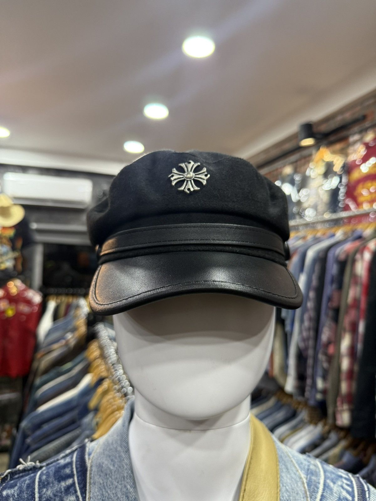 Japanese Brand × Vintage Men Women Vintage Cross Leather British style hat Size ONE SIZE - 1 Thumbnail