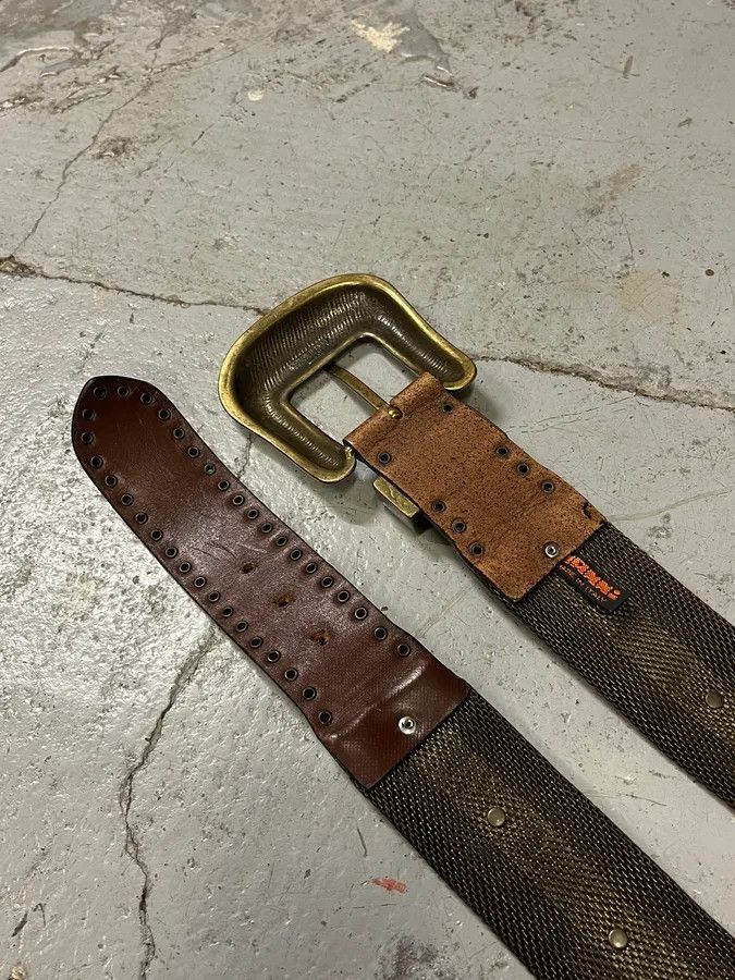 Vintage 2000s Nanni Hyrbid Animal Leather Metal Belt Size ONE SIZE - 6 Thumbnail