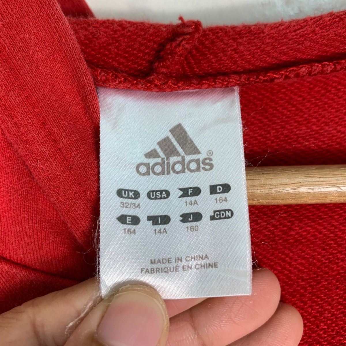 Adidas ADIDAS Big Logo Zipper Red Hoodies Training Wear #0826-C37 Size US M / EU 48-50 / 2 - 16 Thumbnail