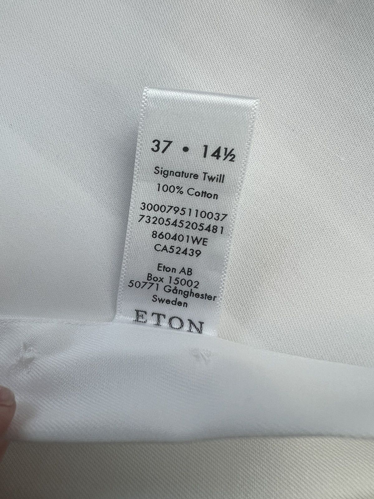 Eton Eton Signature Twill White Dress Shirt- Slim Fit Size US S / EU 44-46 / 1 - 10 Thumbnail