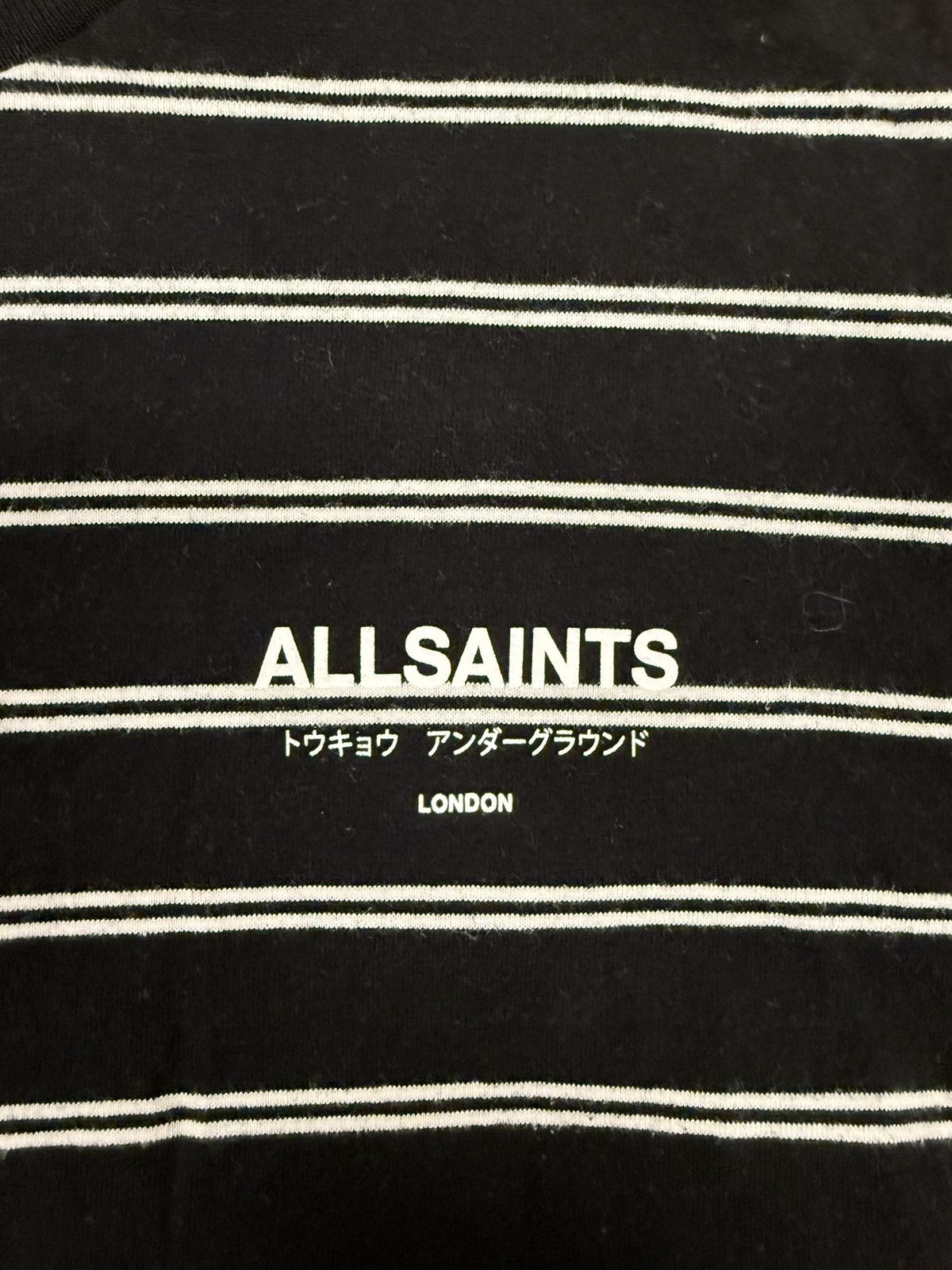 Allsaints Allsaints Underground Logo Striped T-Shirt Size US S / EU 44-46 / 1 - 4 Thumbnail