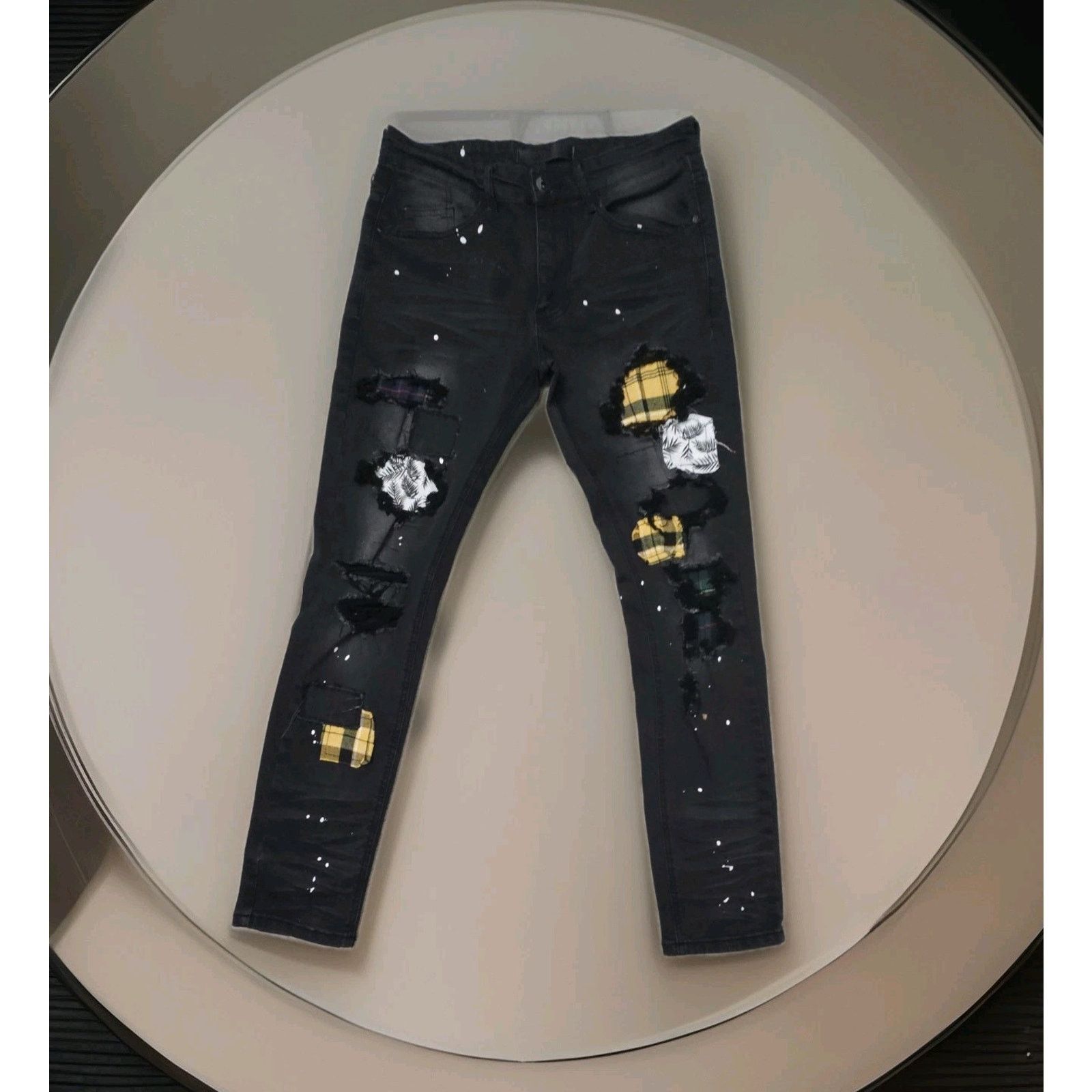 Other KDNK Skinny Jeans 30x30 Destroyed Repair Ripped Stitching Size US 30 / EU 46 - 2 Thumbnail