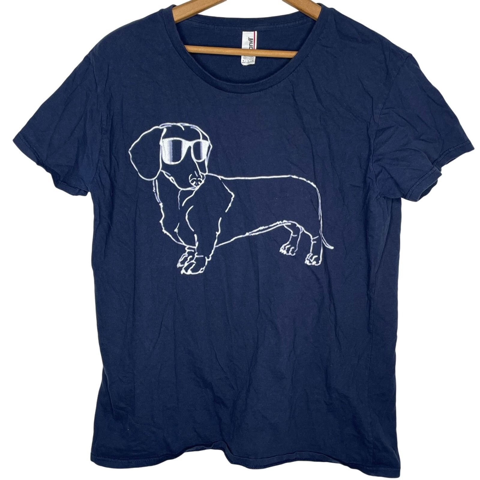 Anvil Weiner Dog with Sunglasses Graphic Tee Size XL / US 12-14 / IT 48-50 - 1 Thumbnail