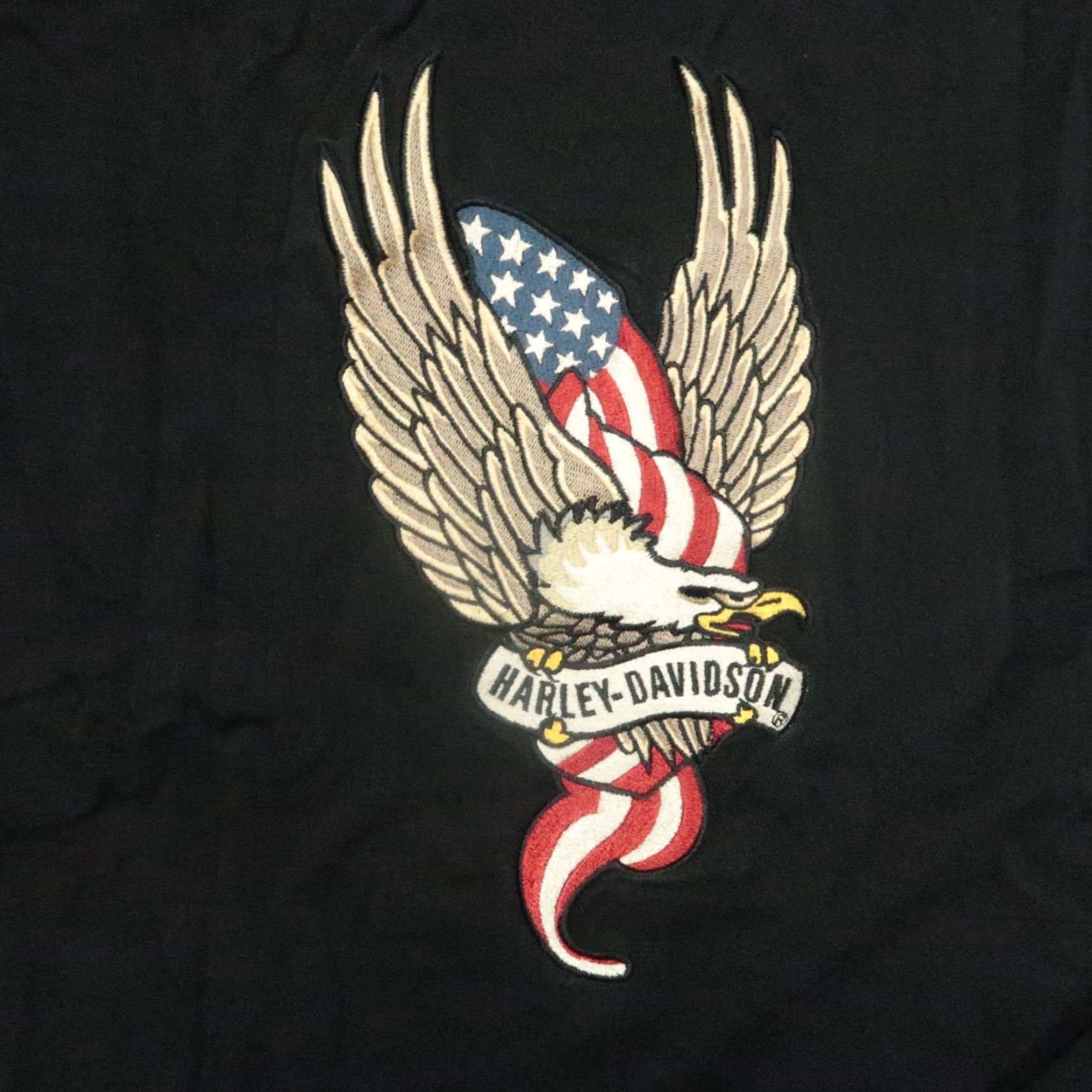 Harley Davidson VINTAGE Harley-Davidson Shirt Mens Large Black Eagle Patriotic USA Long Sleeve Button-Up Size US L / EU 52-54 / 3 - 7 Thumbnail