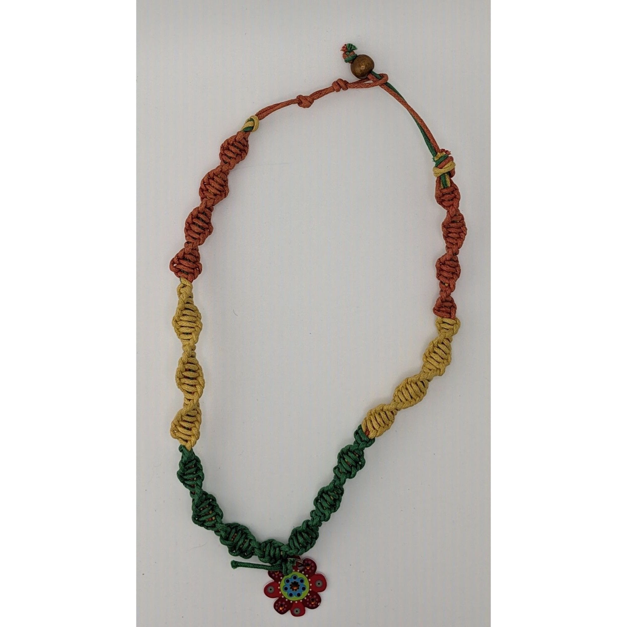 Handmade Handmade BFF Multicolor Macrame Necklace With Flower Charm Size ONE SIZE - 5 Thumbnail