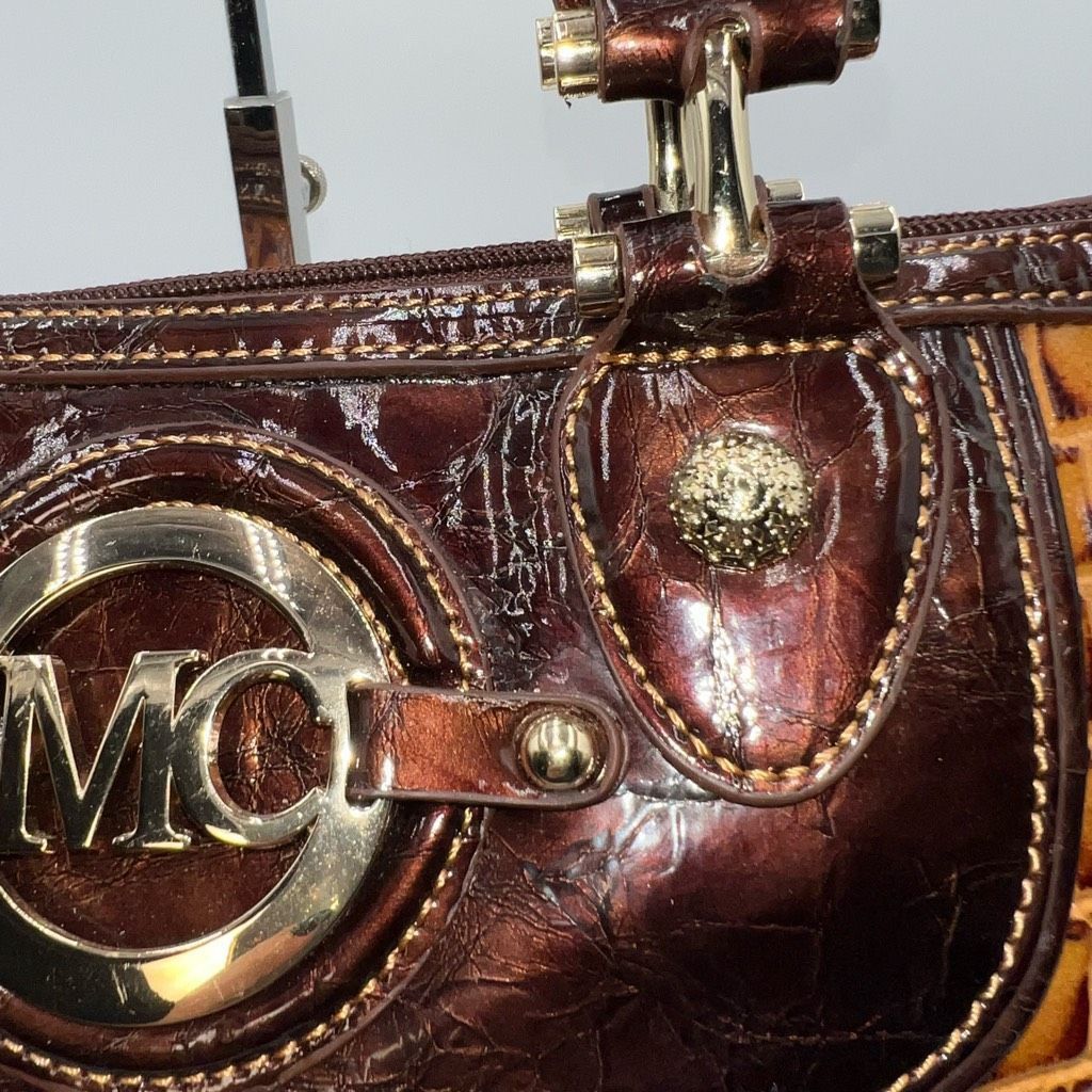Other Madi Claire Vintage Faux Reptile Embossed Two Way Bag with Marigold interior Size ONE SIZE - 3 Thumbnail