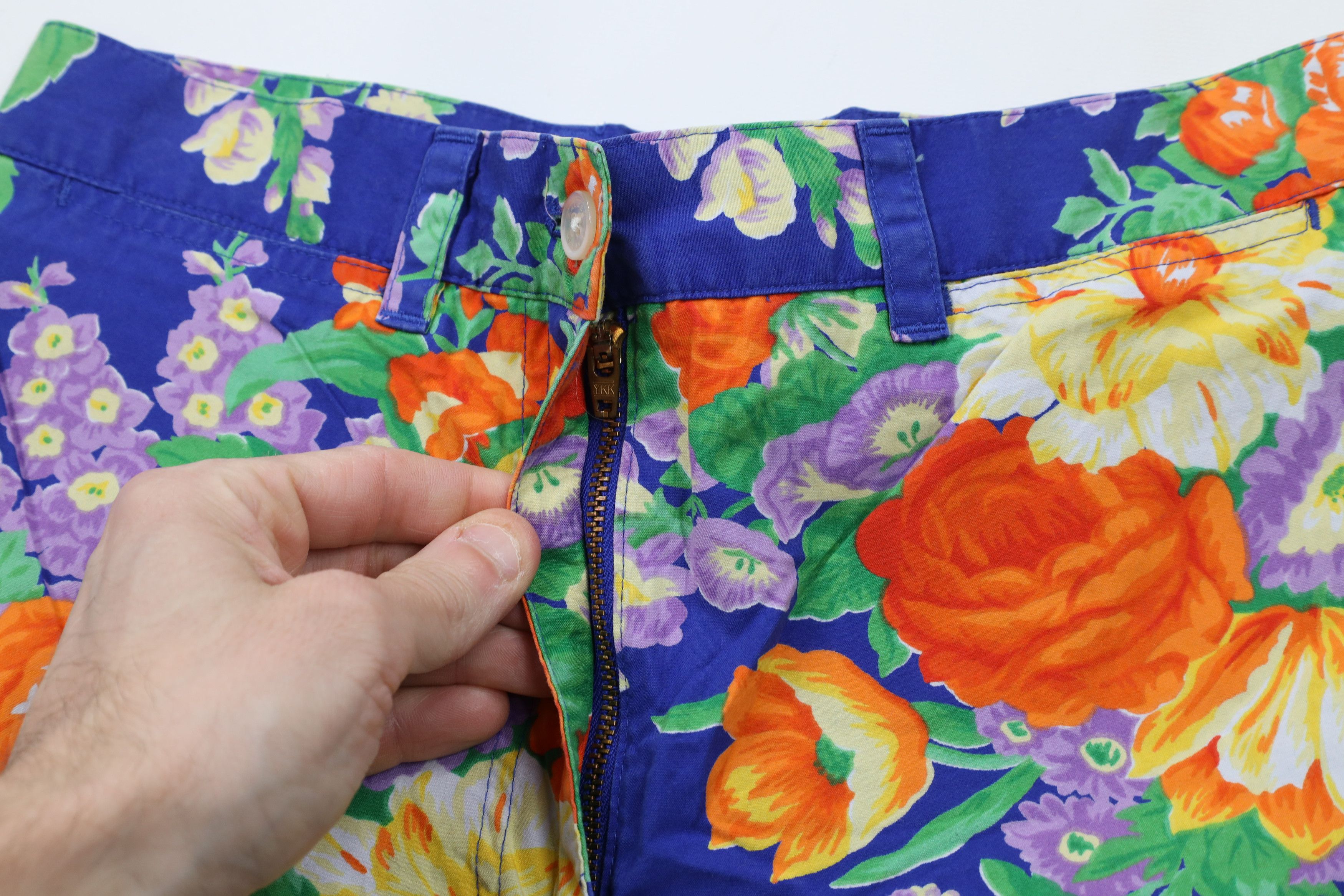 Ralph Lauren × Vintage Vintage 90s Ralph Lauren Flared Flower Capris Pants Cotton Size 30" / US 8 / IT 44 - 5 Thumbnail