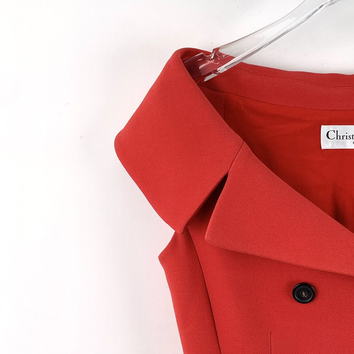 Dior Dior Red Wool V-neck Double-breasted Sleeveless Dress K26WX Size XS / US 0-2 / IT 36-38 - 3 Thumbnail