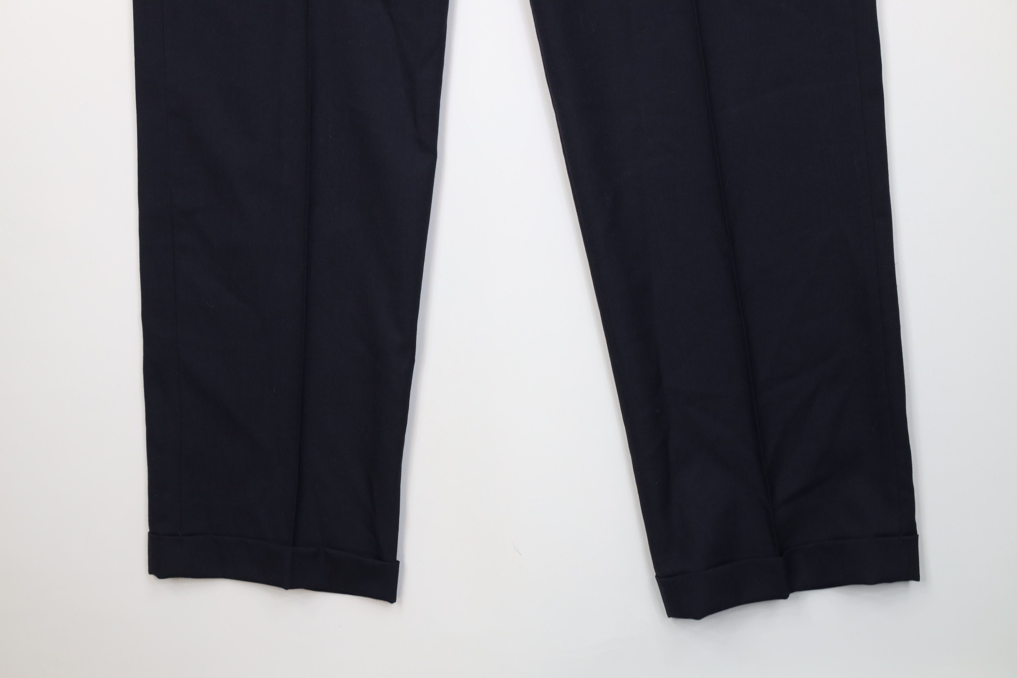 Lands' End Vintage 90s Lands End Cuffed Wool Knit Chino Pants Navy Blue Size US 32 / EU 48 - 4 Thumbnail