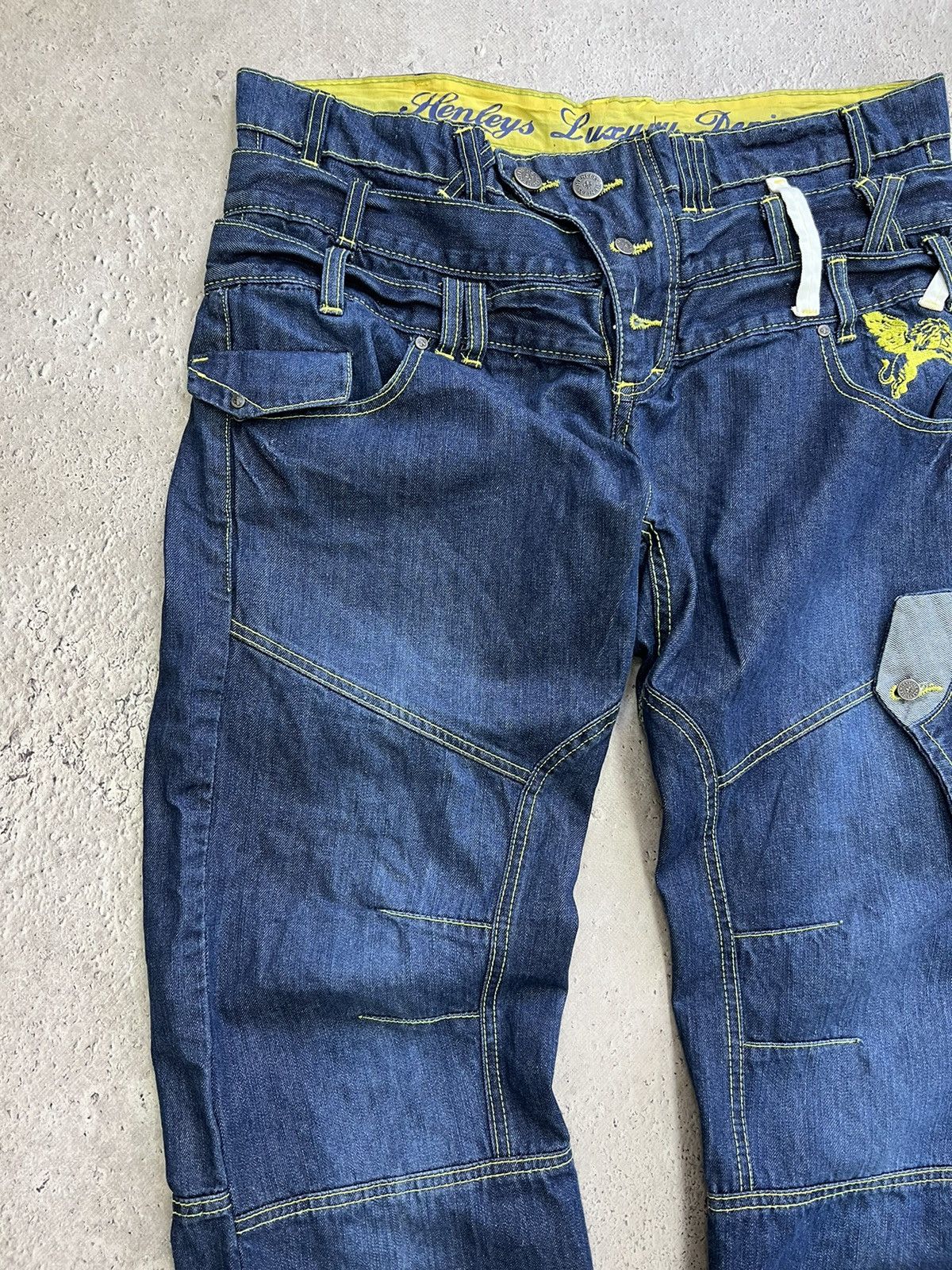 Japanese Brand × Junya Watanabe × Le Grande Bleu (L.G.B.) Vintage Japanese flare wide-leg 3D pocket utility cargos Size US 32 / EU 48 - 3 Thumbnail