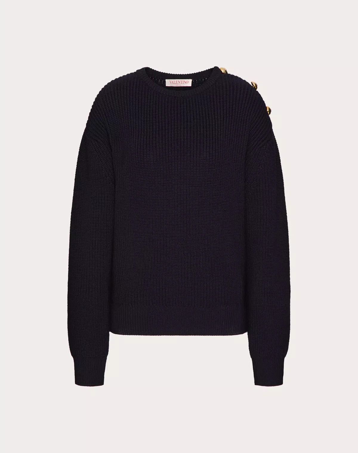 Valentino o1s1wg110426 Wool Jumper in Navy Size L / US 10 / IT 46 - 1 Thumbnail