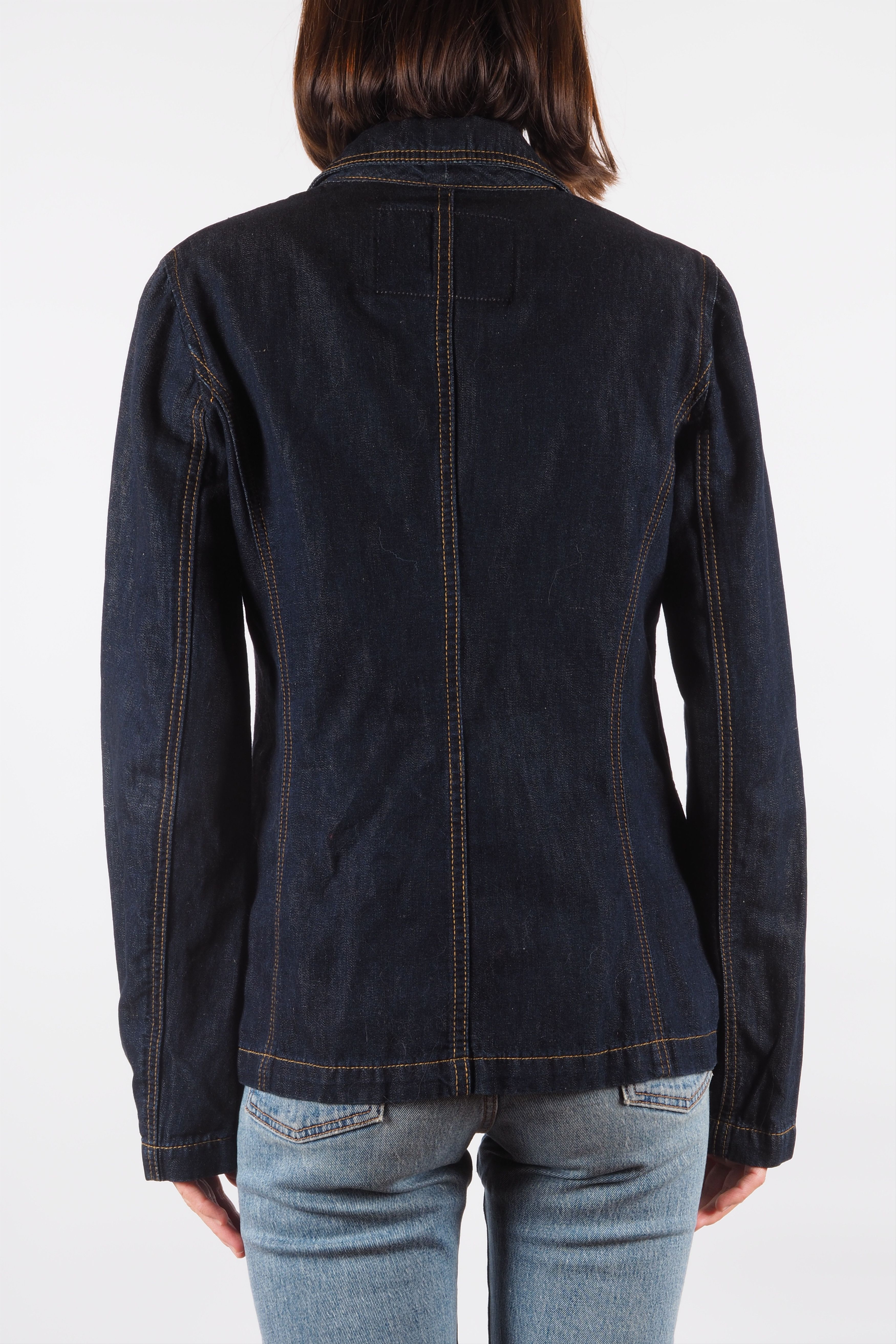 Moschino × Vintage Moschino Jeans Vintage 90s Dark Blue Jean Denim Jacket Size L / US 10 / IT 46 - 3 Thumbnail