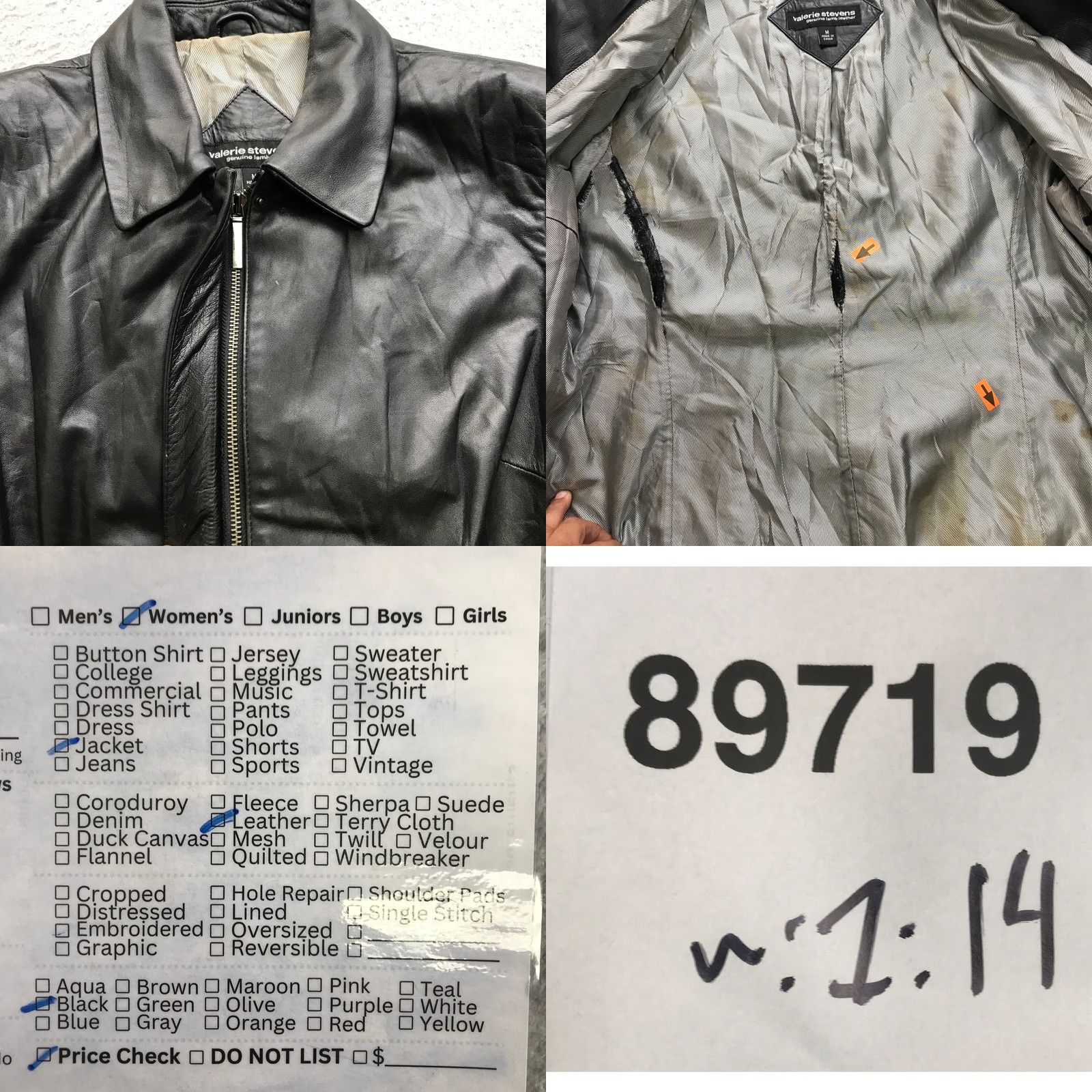 Vintage Valerie Stevens Leather Jacket Women Medium Bomber Black Lined Pockets Zip Short Sleeve Mockup? Size M / US 6-8 / IT 42-44 - 8 Thumbnail