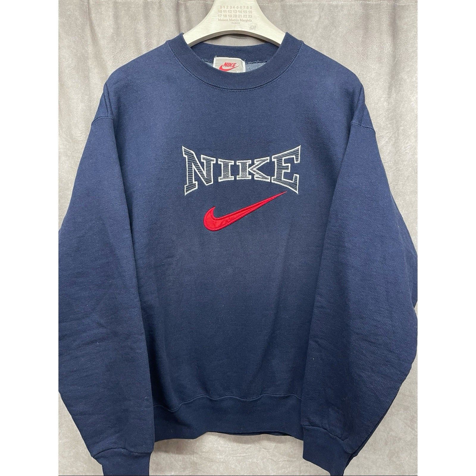 Nike Vtg 90s Nike Crewneck Sweatshirt XL USA Made Spellout Embroi Size US XL / EU 56 / 4 - 2 Thumbnail