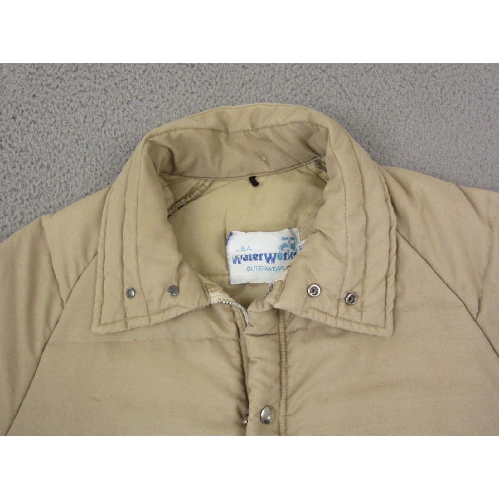 Vintage VINTAGE Waterworks Jacket Mens M Brown Quilted Nylon Zip Full Zip 80s 90s Biker Motorcycle Workwear Canvas Solid Size US M / EU 48-50 / 2 - 2 Thumbnail