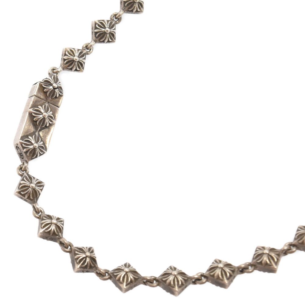 image of Chrome Hearts Pyramid Plus Link Necklace in Silver, Men's