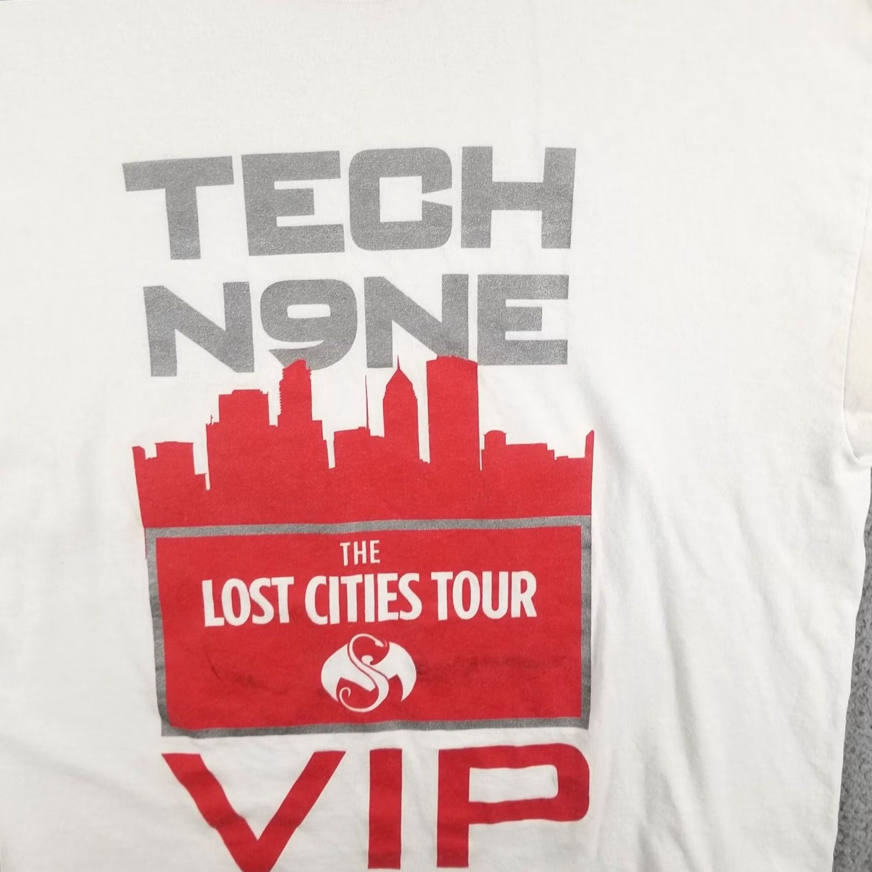 Vintage Tech N9NE Nine Concert Lost Cities Tour T Shirt XL White Hip Hop Tee Mens Band T-Shirt Size US XL / EU 56 / 4 - 2 Thumbnail