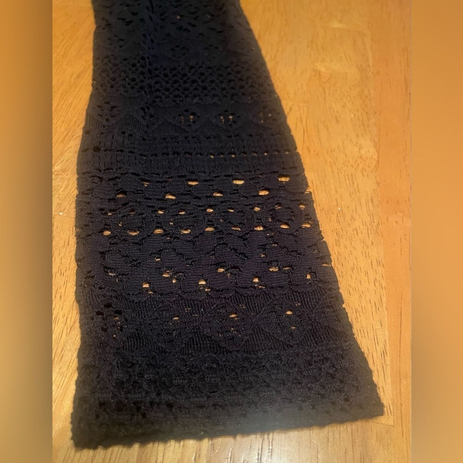 The Unbranded Brand Elevenses open knit long sleeve black beach cover up, size S Size ONE SIZE - 4 Thumbnail