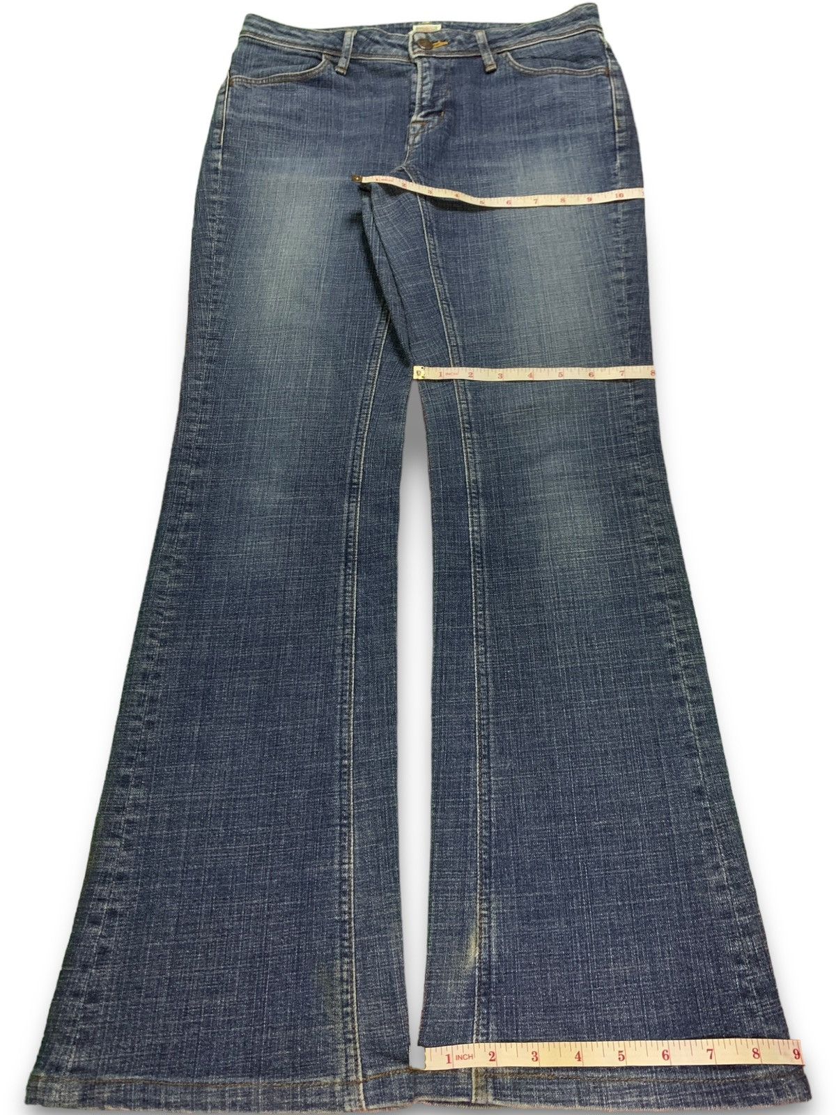 Japanese Brand Vintage Japanese Brand Faded Wash Flare Style Jeans Size 31" - 13 Thumbnail