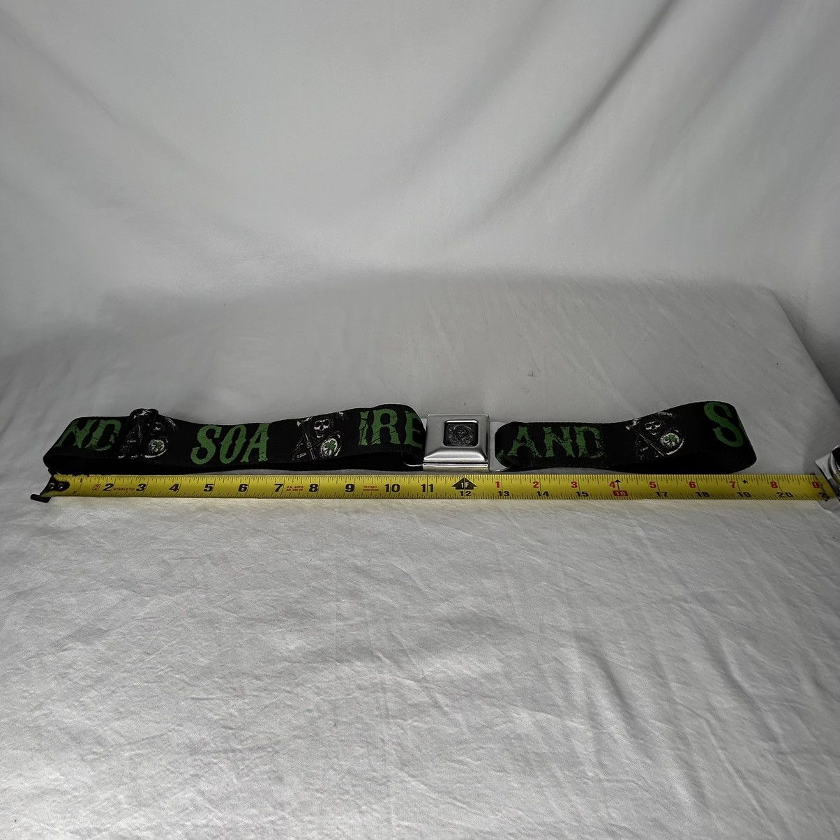 Vintage Ireland Green Skulls Graphic Buckle Down Belt Size ONE SIZE - 7 Thumbnail