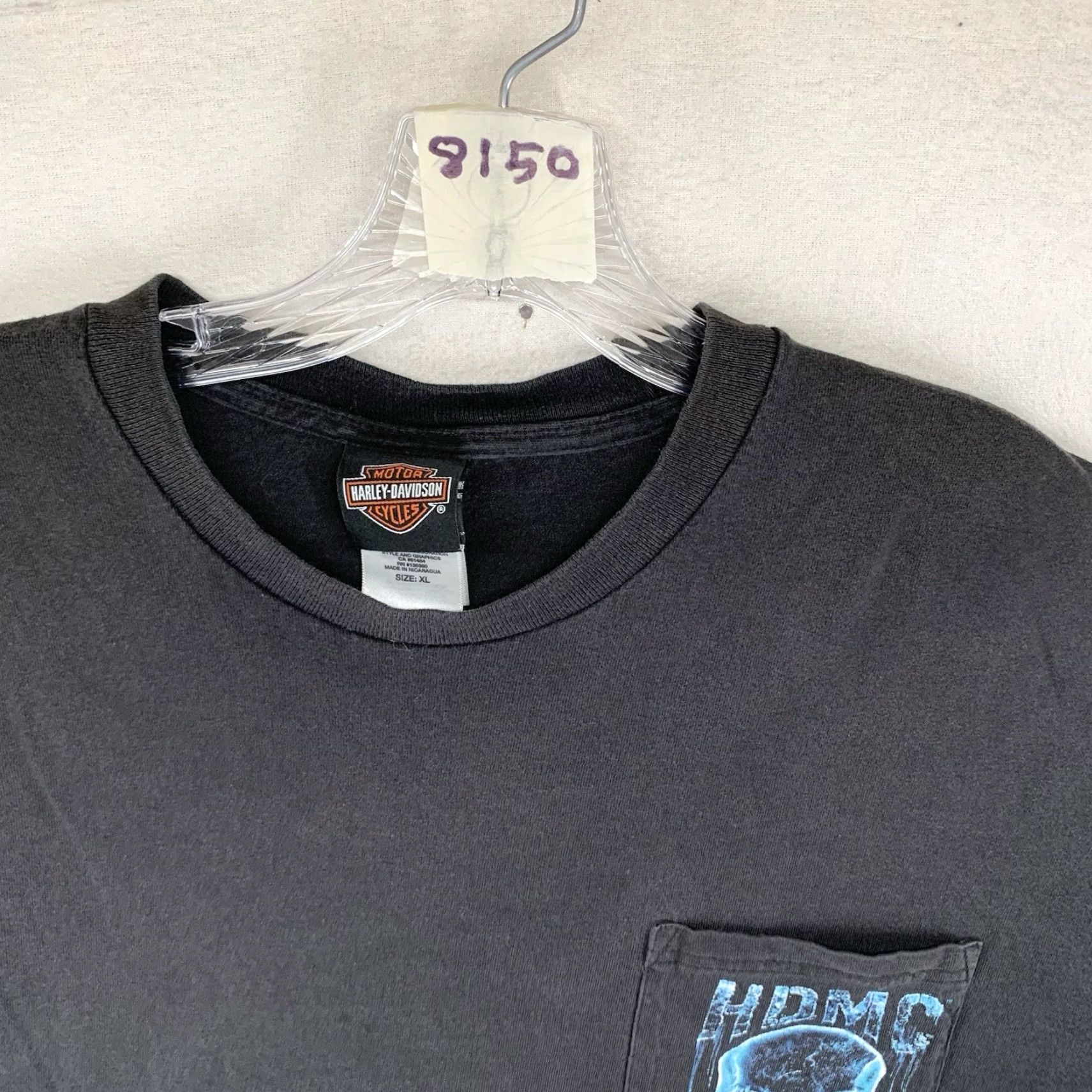 Harley Davidson HARLEY-DAVIDSON Graphic Print T-Shirt Mens XL Black Motorcycle Biker Ice Skull Pocket Size US XL / EU 56 / 4 - 5 Thumbnail