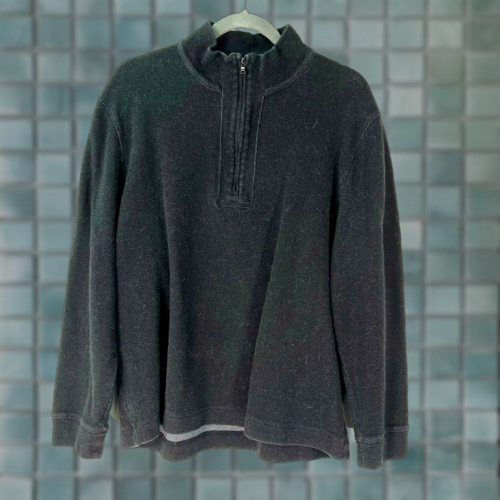 Calvin Klein Calvin Klein Mens Long Sleeve Mock Neck Pullover Sweatshirt Black XL-Size Casual 1/4 Zip Classic Regular Fit Warm Winter Size US XL / EU 56 / 4 - 1 Thumbnail