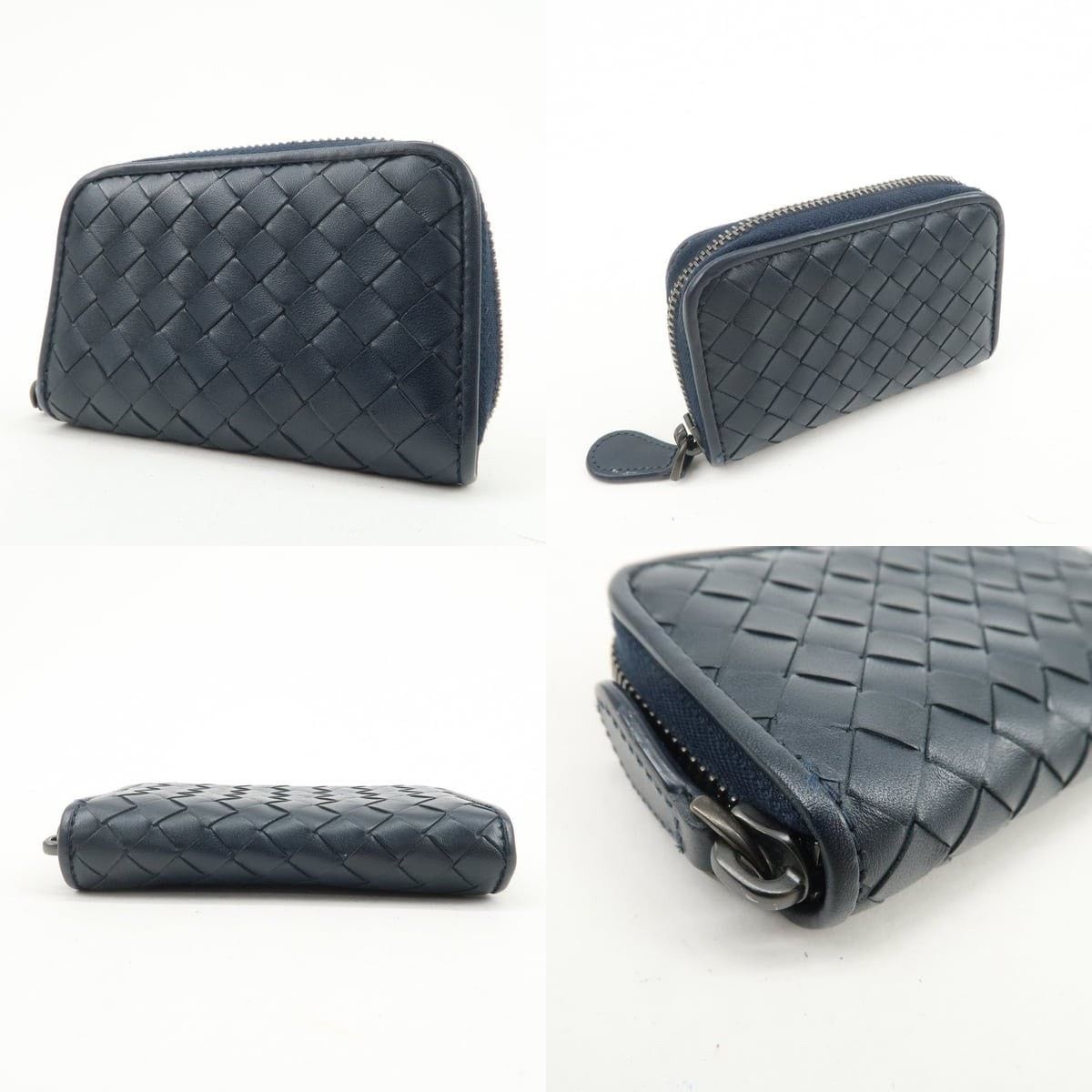 Bottega Veneta Bottega Veneta Intrecciato Lambskin Coin Purse Navy Size ONE SIZE - 3 Thumbnail