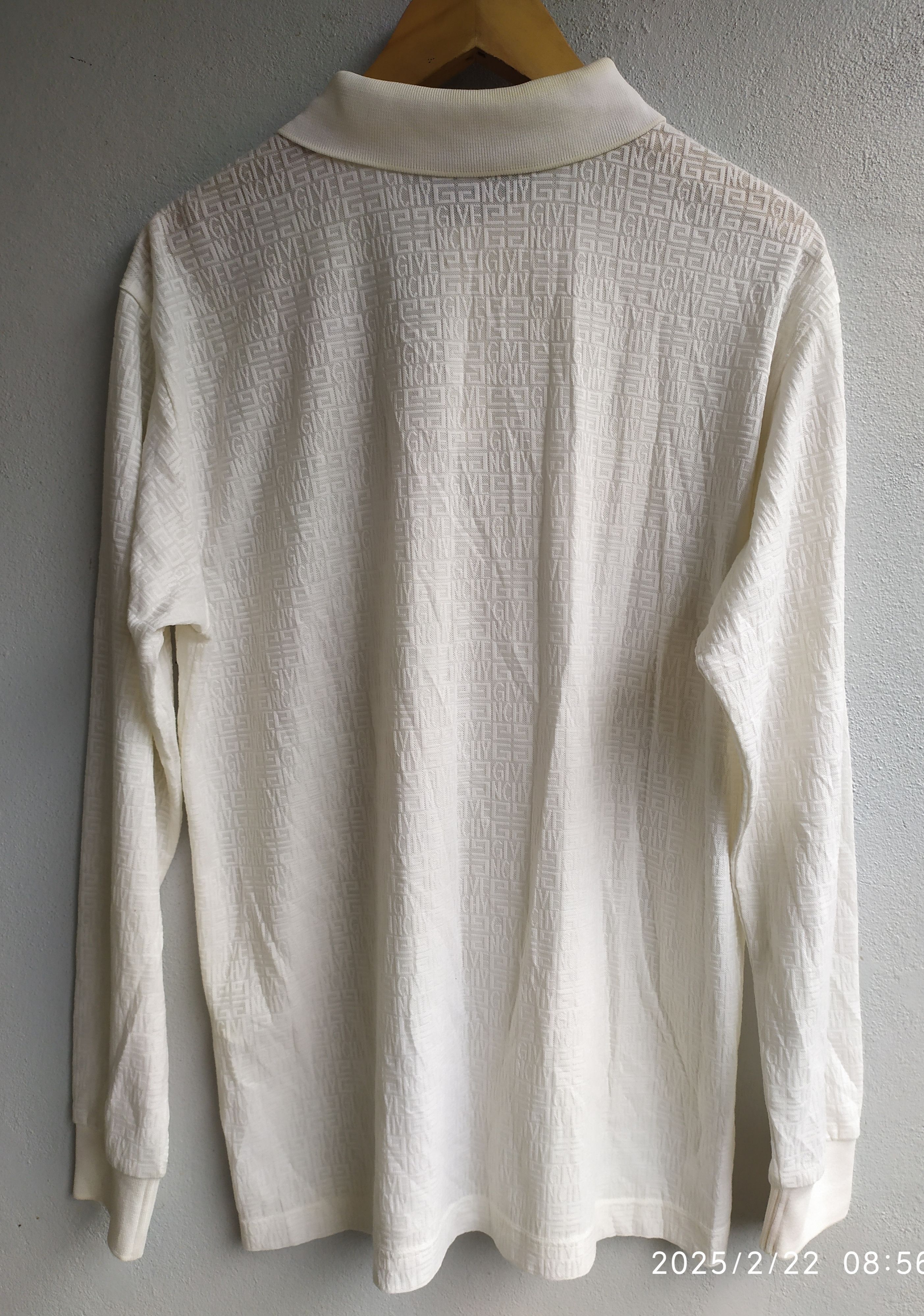 Givenchy × Vintage Givenchy Mesh Monogram Polo Shirt Size US L / EU 52-54 / 3 - 2 Thumbnail
