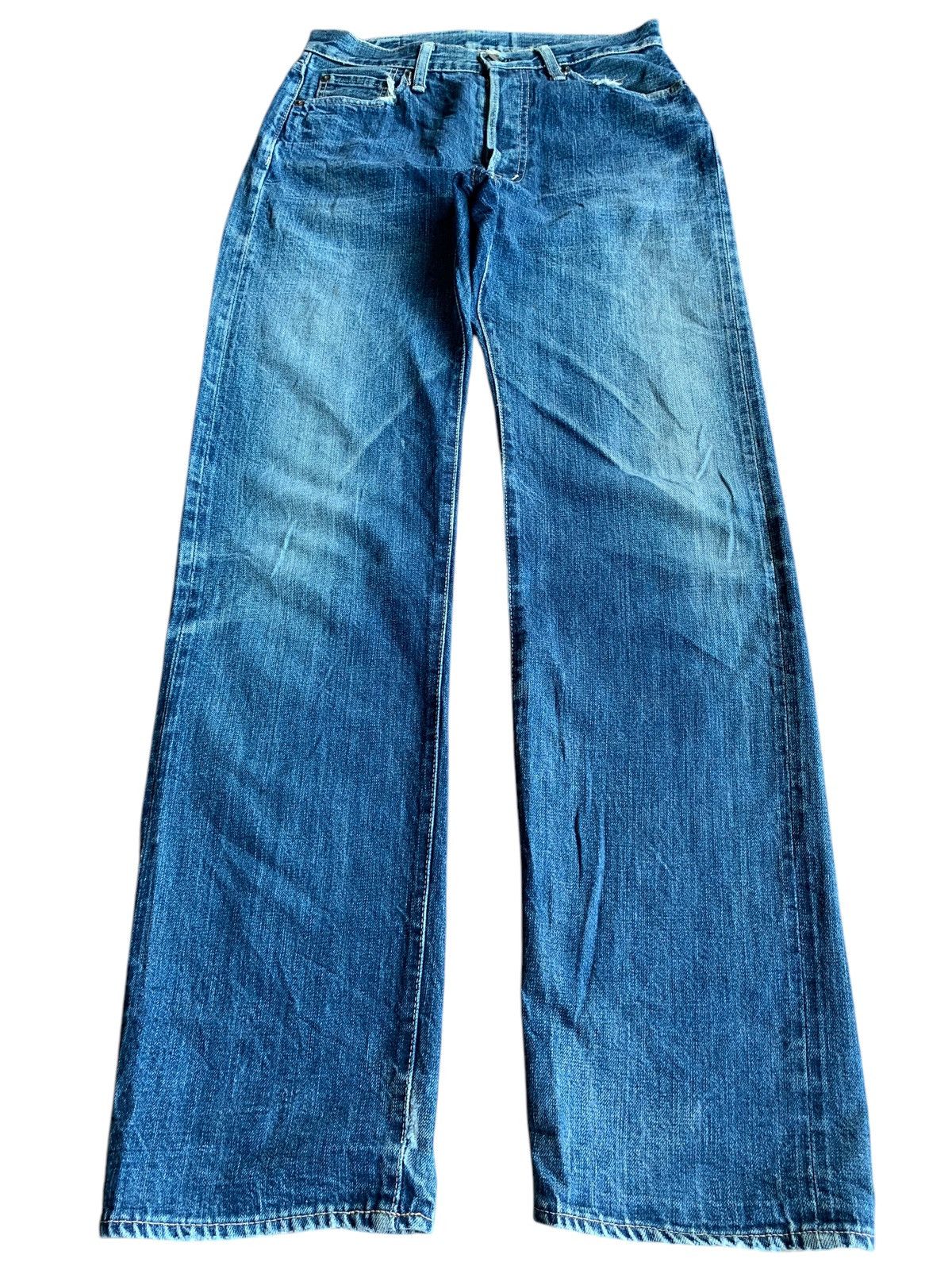 Japanese Brand × Kapital × OMNIGOD OMNIGOD SELVEDGE BUTTON FLY FADED & RUSTY DISTRESSED DENIM Size US 29 - 1 Thumbnail