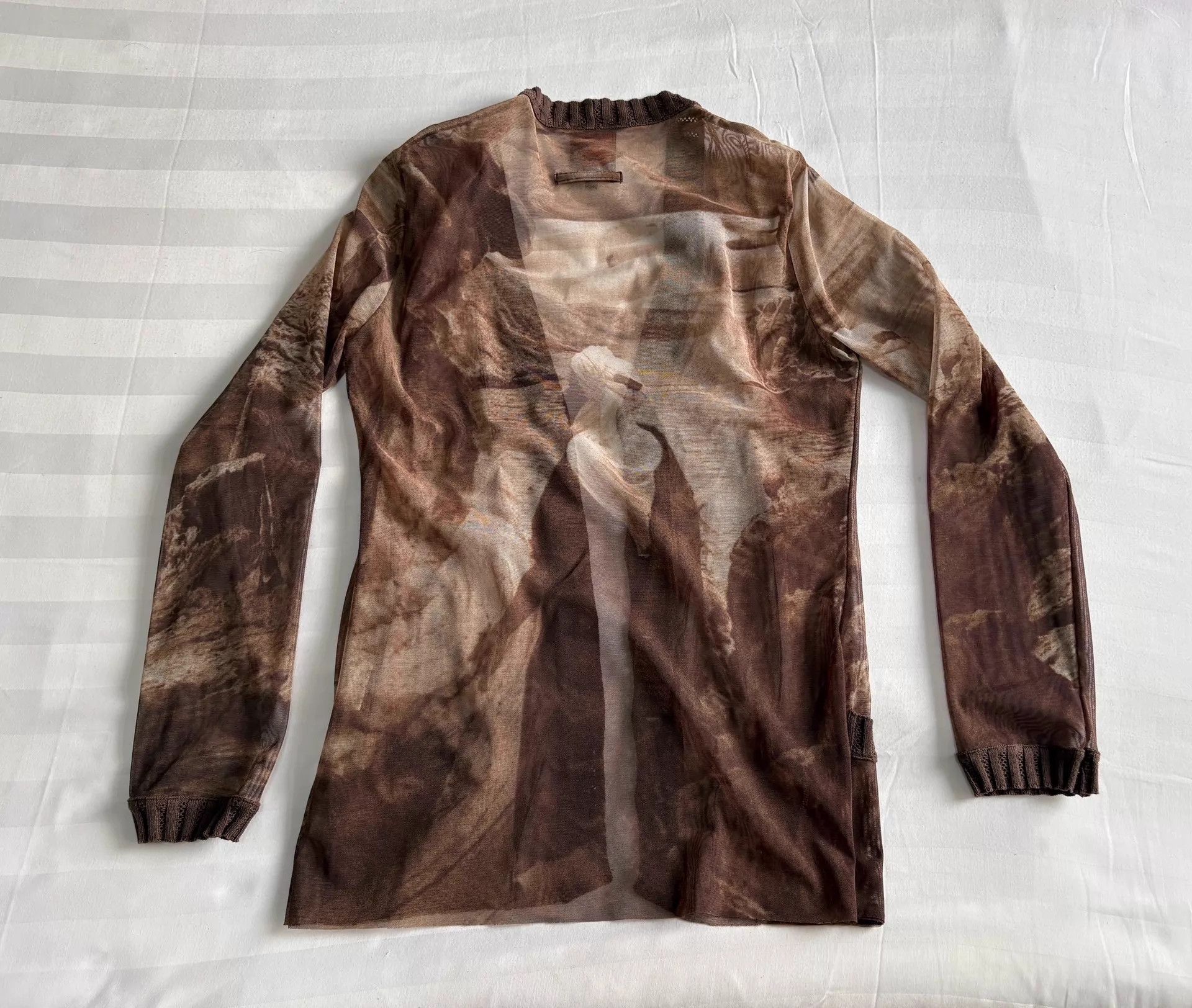 Jean Paul Gaultier JPG Religious Figure Knit Mesh Cardigan 40 Vintage Size S / US 4 / IT 40 - 9 Thumbnail
