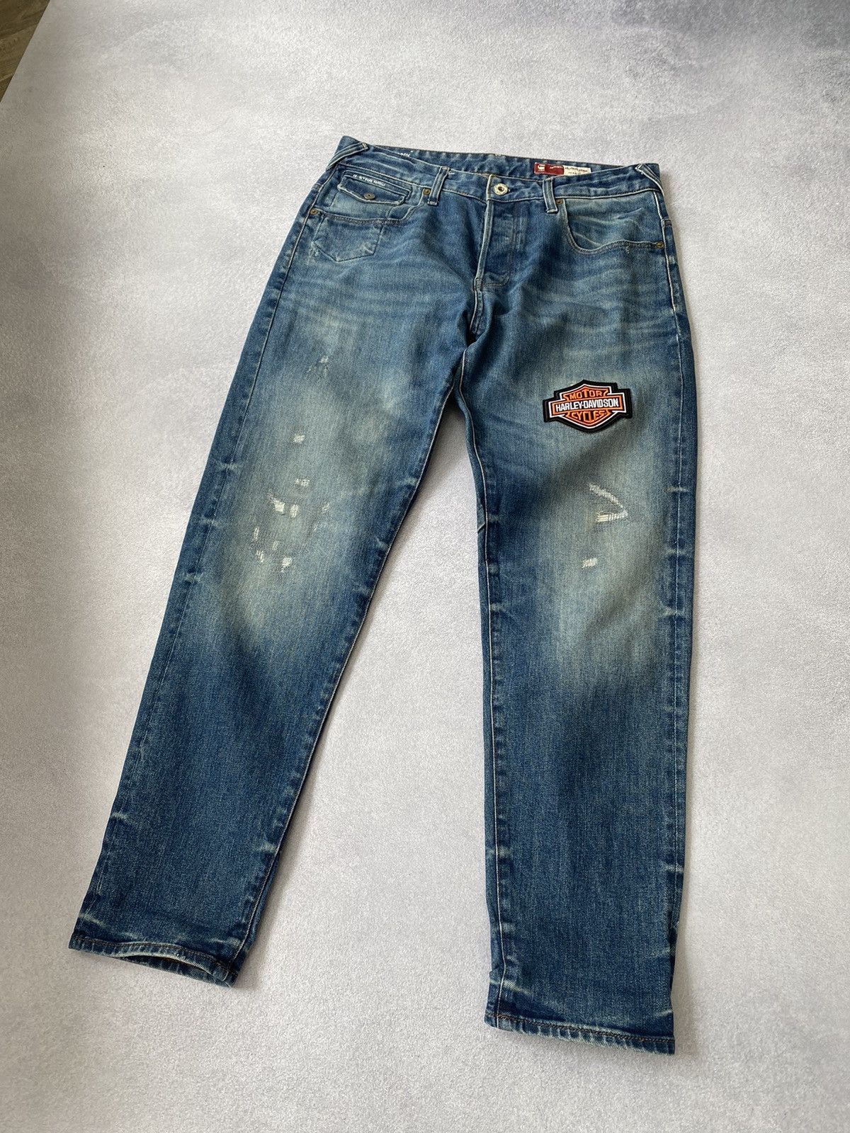 G-Star × Vintage Vintage G Star Raw PatchWork denim blue jeans Size US 33 - 4 Thumbnail