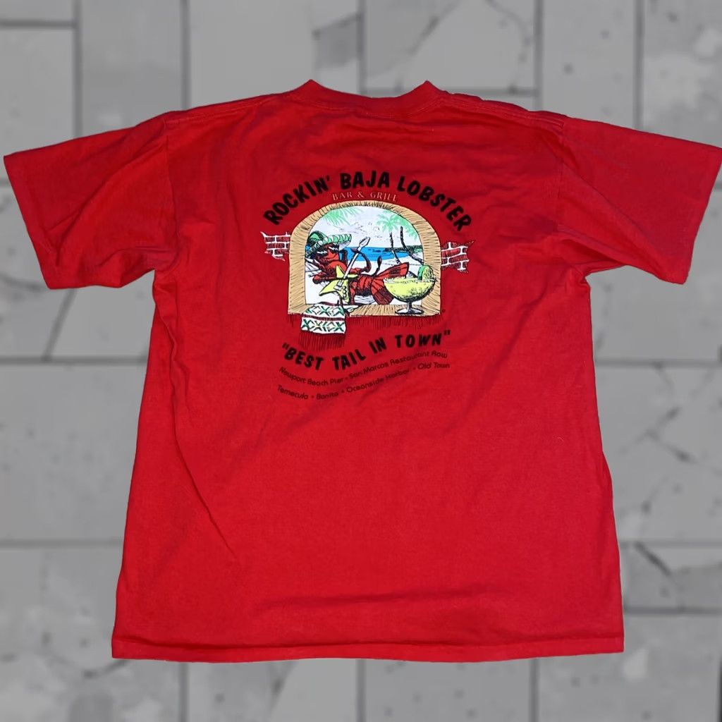 Vintage VINTAGE ONEITA 100% Cotton Singe Stitch Red Graphic Shirt Mens Size L Size US L / EU 52-54 / 3 - 1 Thumbnail
