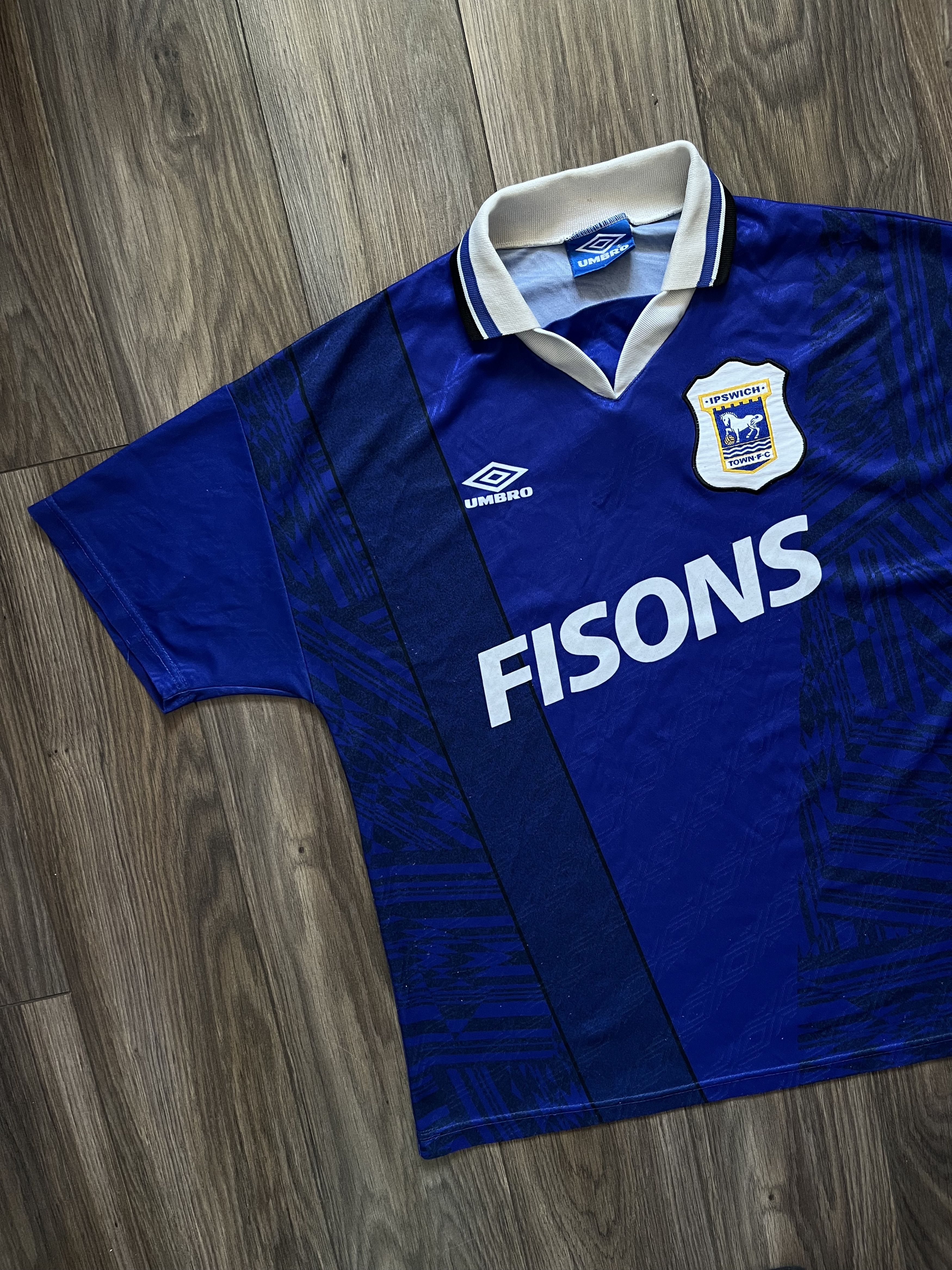 Umbro Vintage Ipswich Town 1994-1995 Umbro Home Foorball Shirt Size US L / EU 52-54 / 3 - 3 Thumbnail