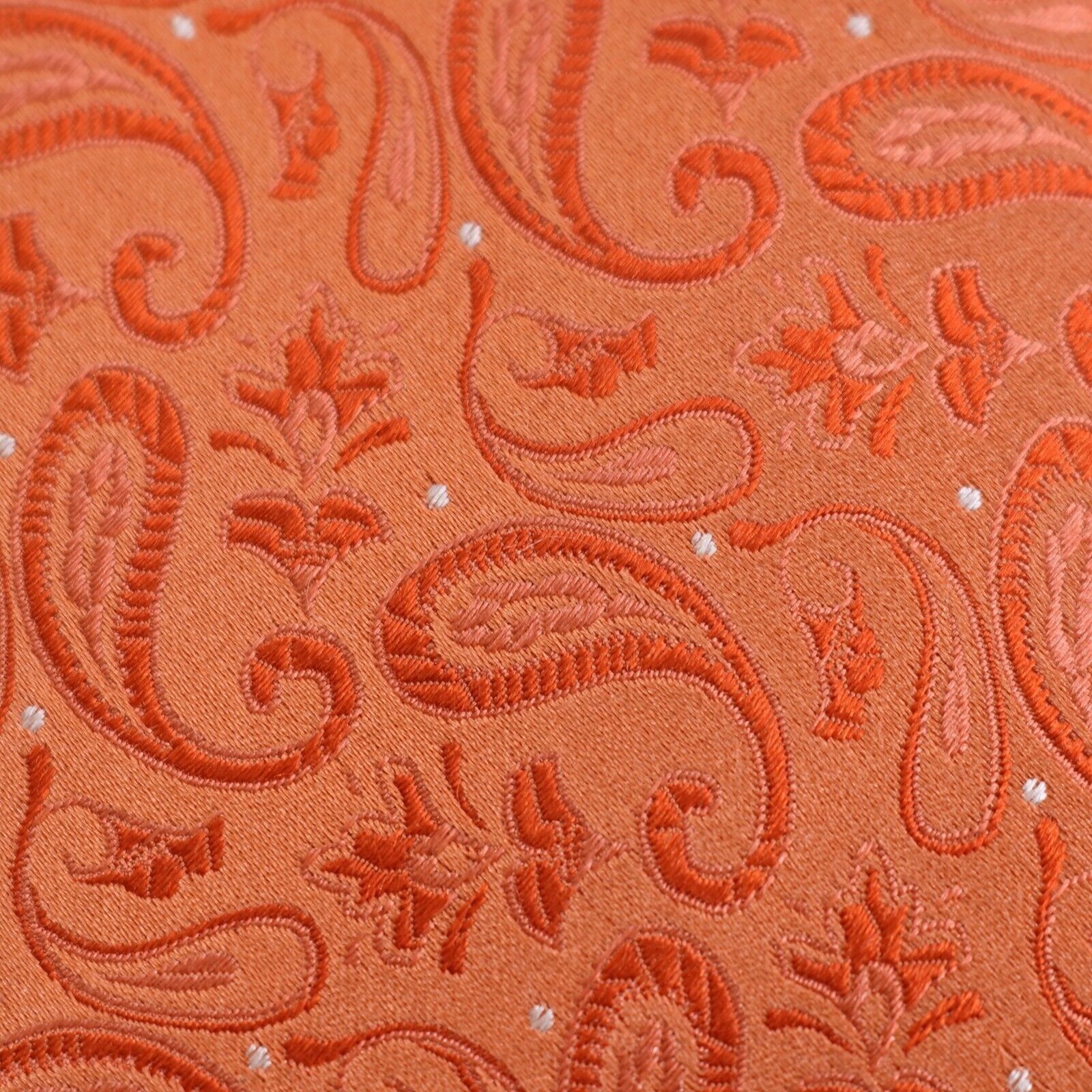 Hugo Boss Boss Hugo Boss Woven Orange Paisley Skinny Silk Tie Size ONE SIZE - 2 Thumbnail
