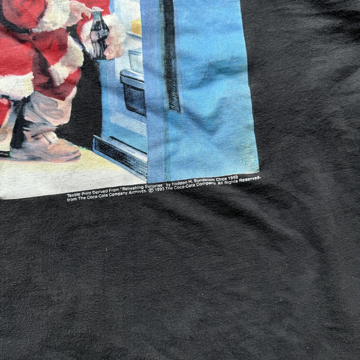 Vintage 90s Faded Coca Cola Christmas Santa Tee Size US XL / EU 56 / 4 - 4 Thumbnail