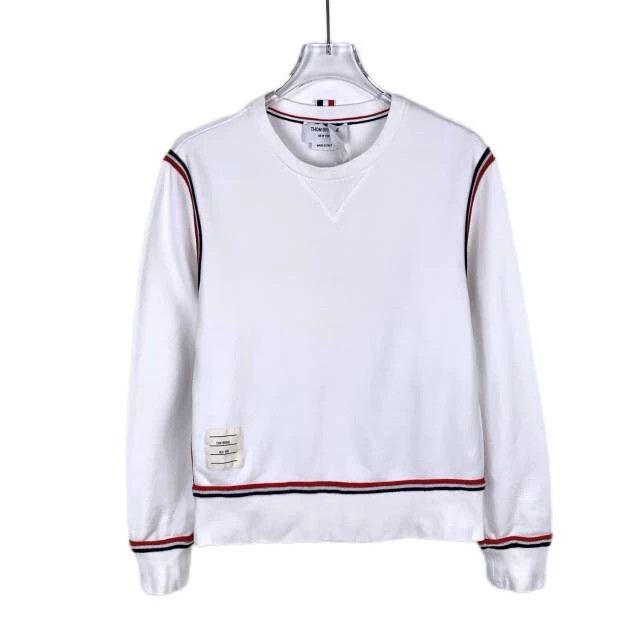 Thom Browne Thom browne Three-color striped trim round-neck white cotto Size US XXS / EU 40 - 1 Thumbnail