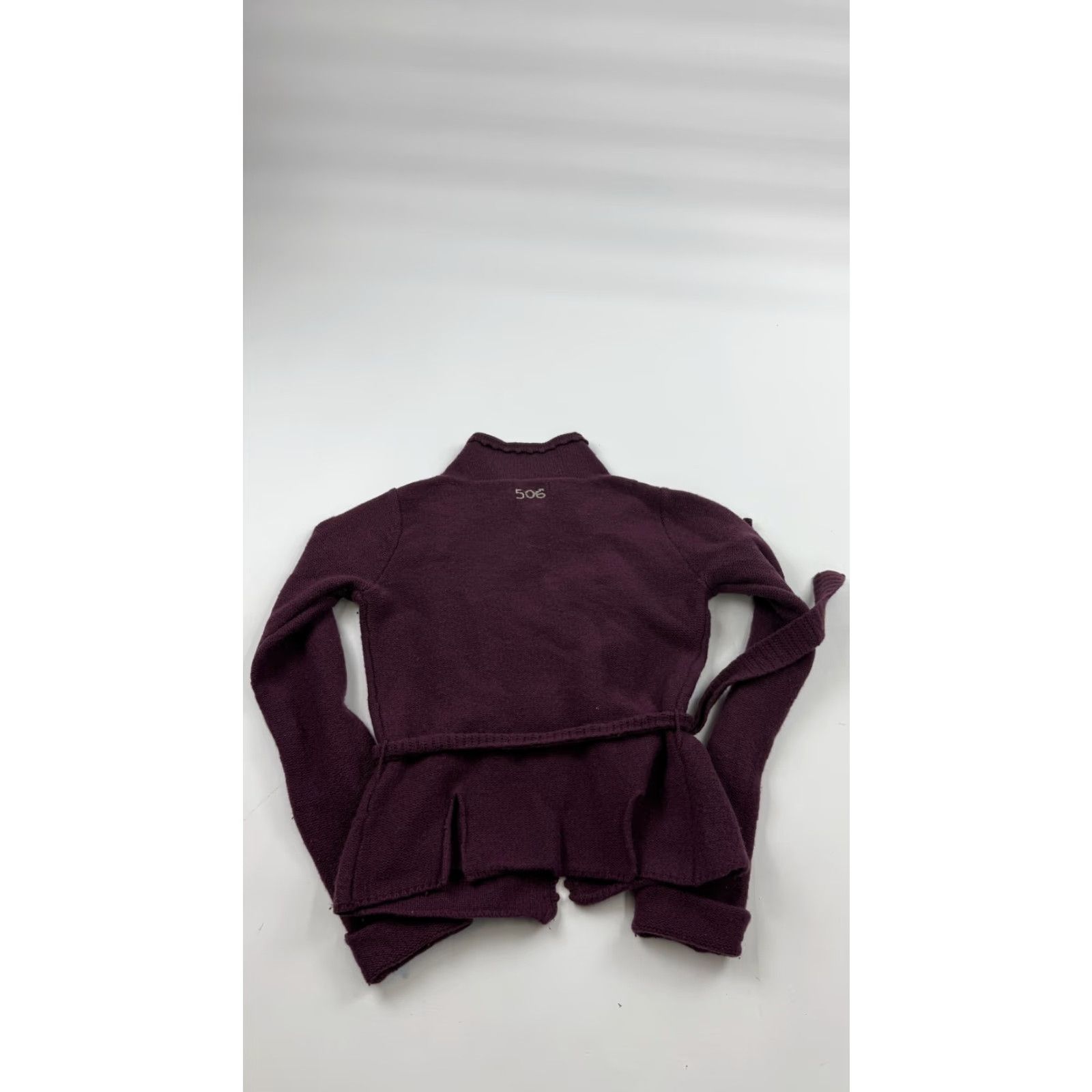 Vintage VINTAGE Odd Molly Cardigan Sweater Womens Small Purple Lambswool Belted Ruffle Pockets 306 Size S / US 4 / IT 40 - 7 Thumbnail