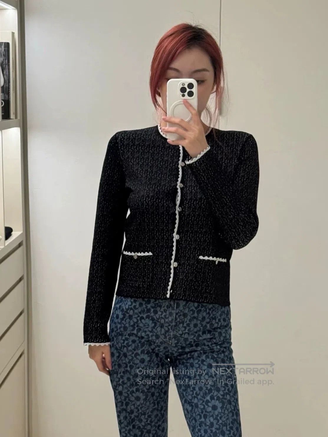Chanel Chanel Black White Trim Knit Cardigan. Size US XS / EU 42 / 0 - 9 Thumbnail
