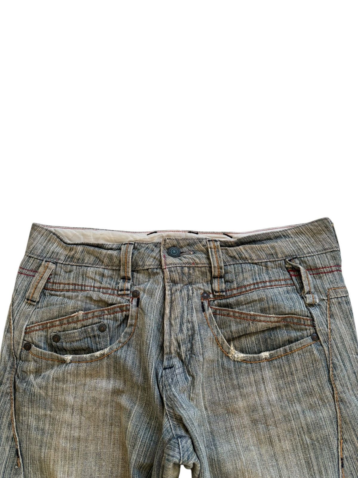 Japanese Brand × Number (N)ine Vintage Japanese Brand Mud Wash Distressed Flare Jeans Size US 32 / EU 48 - 4 Thumbnail