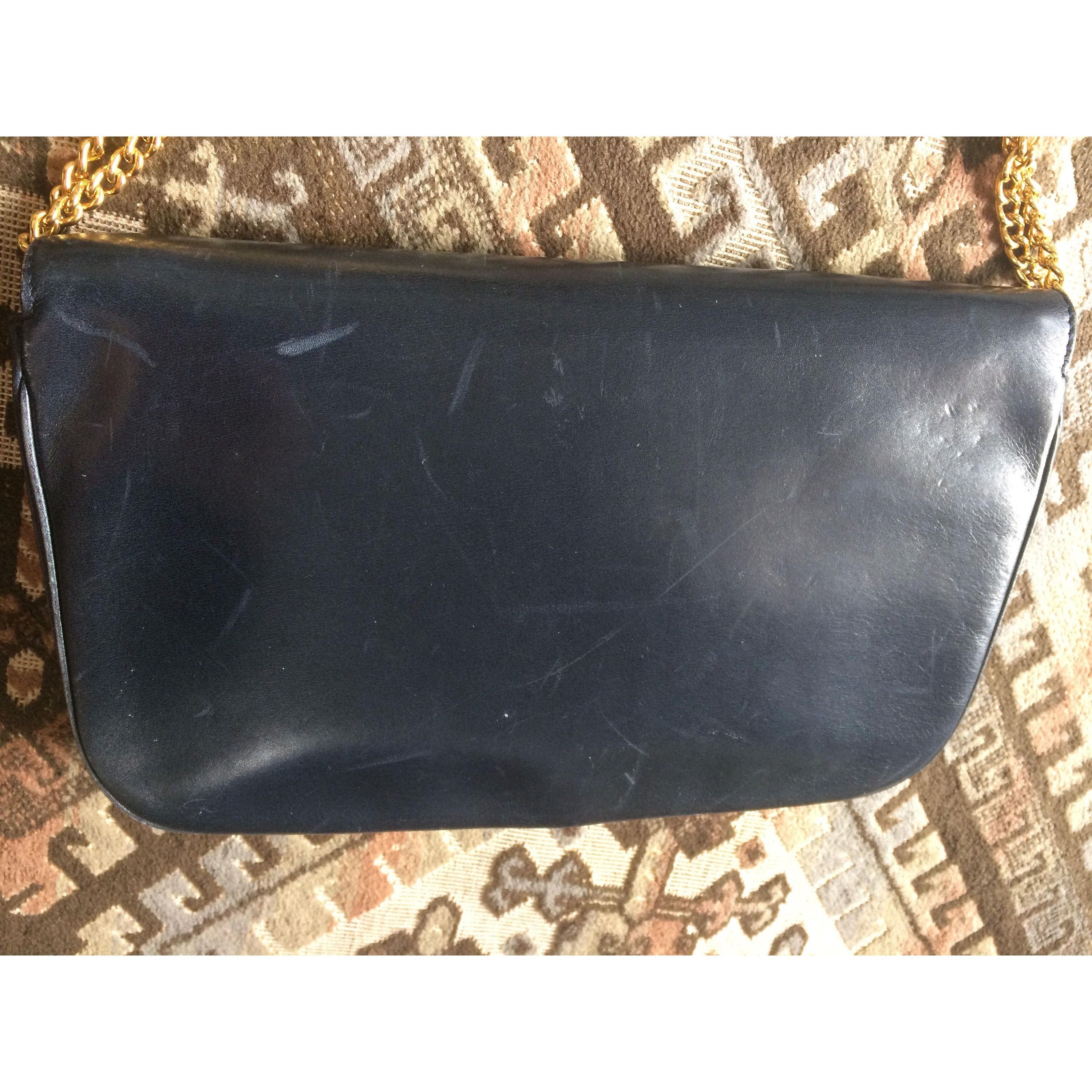Nina Ricci Vintage Nina Ricci navy leather clutch chain shoulder bag Size ONE SIZE - 3 Thumbnail