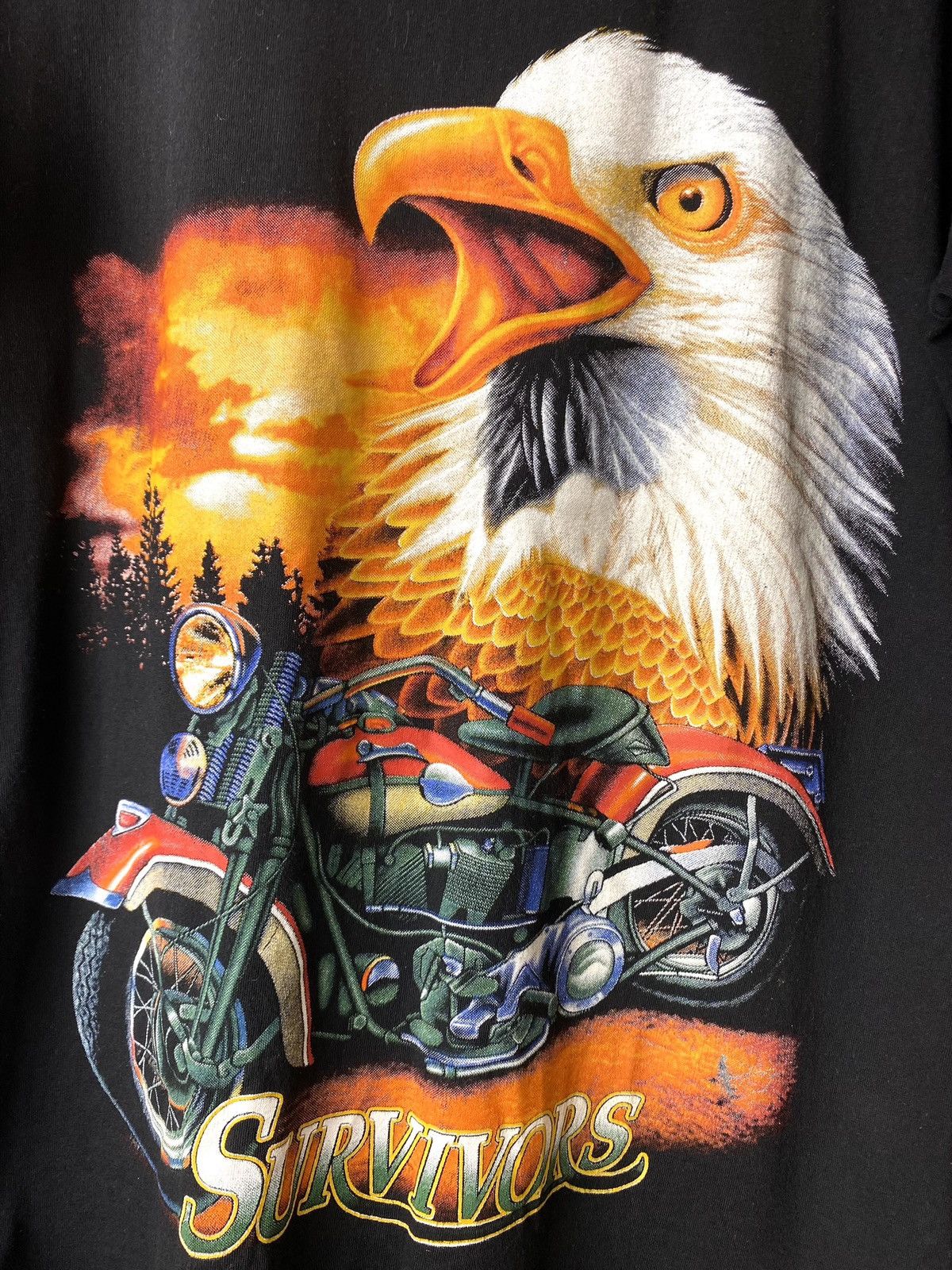 Harley Davidson Vintage 2000’s Rock Eagle Survivors Tee Shirt Choppers Size US M / EU 48-50 / 2 - 2 Thumbnail