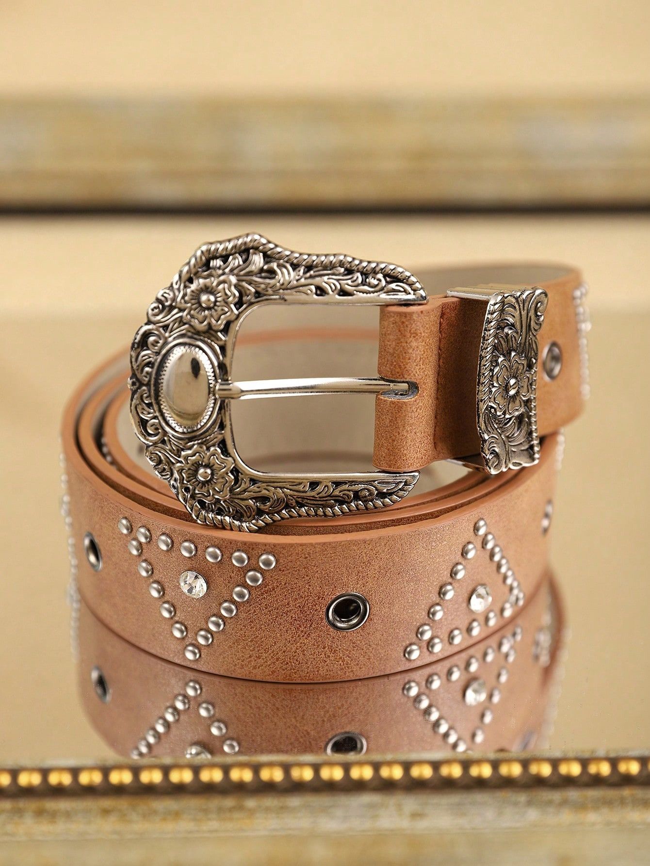 Japanese Brand Diamond Flower Metal Belt Size ONE SIZE - 4 Thumbnail
