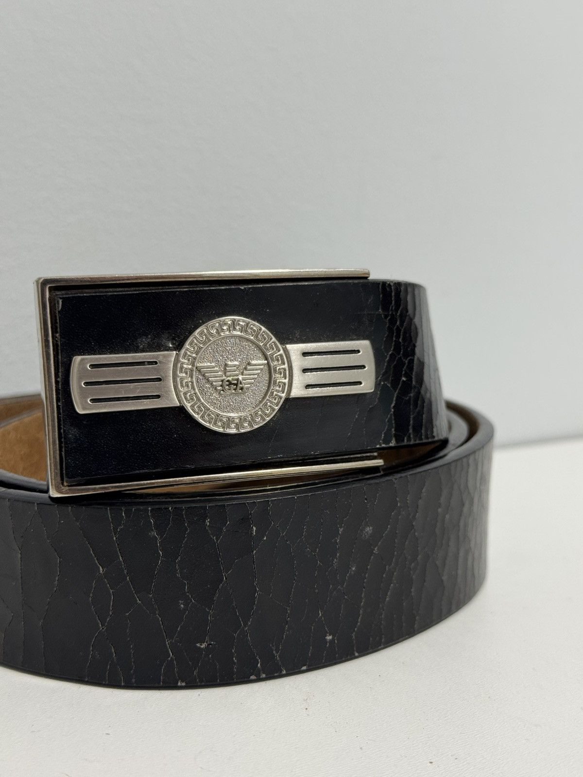 Armani Armani Vintage Y2K style Hype Belt Leather Size ONE SIZE - 5 Thumbnail