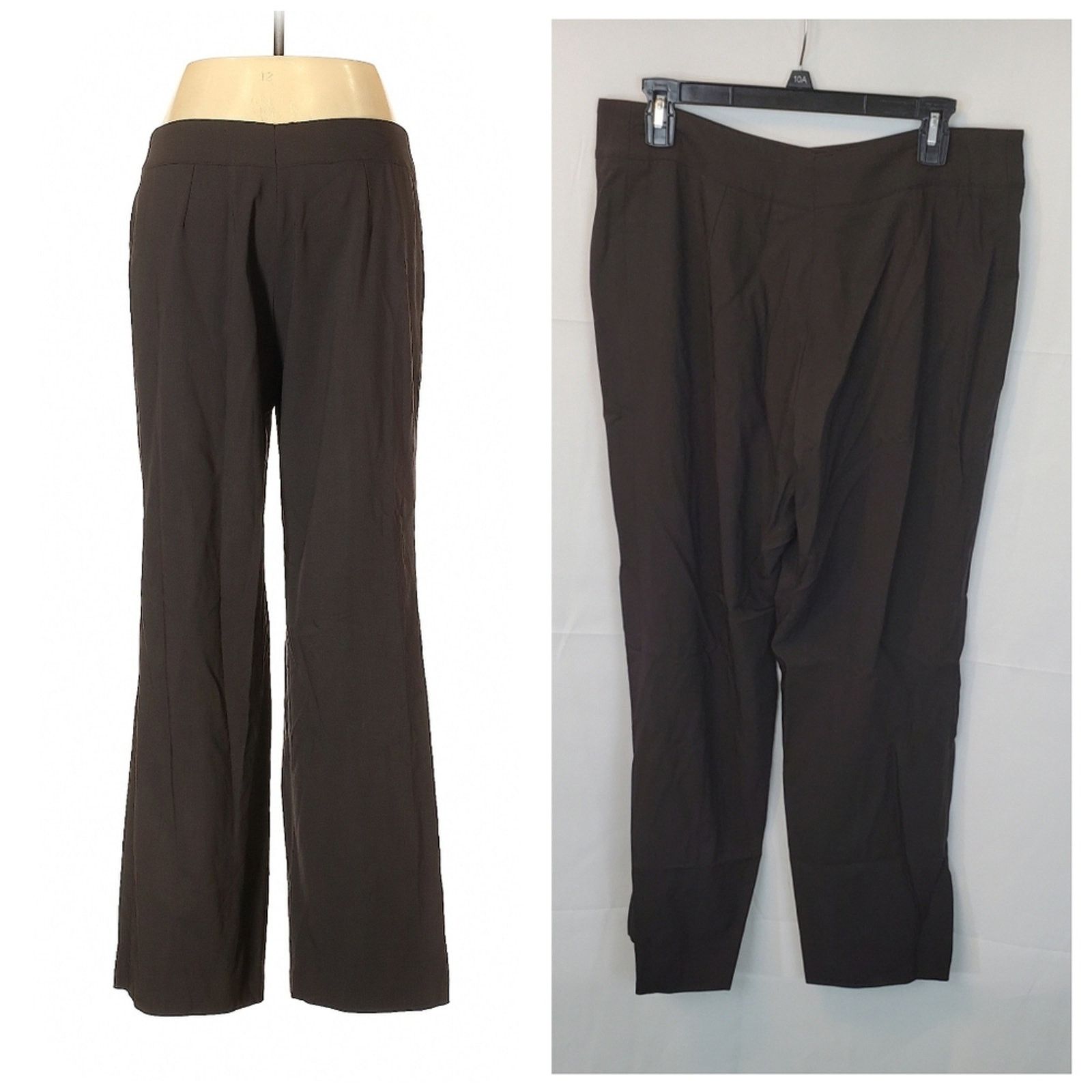 Armani Collezioni VINTAGE Armani Collezioni 80s Brown Wool Dress Pants 50IT Size 34" / US 12 / IT 48 - 2 Thumbnail