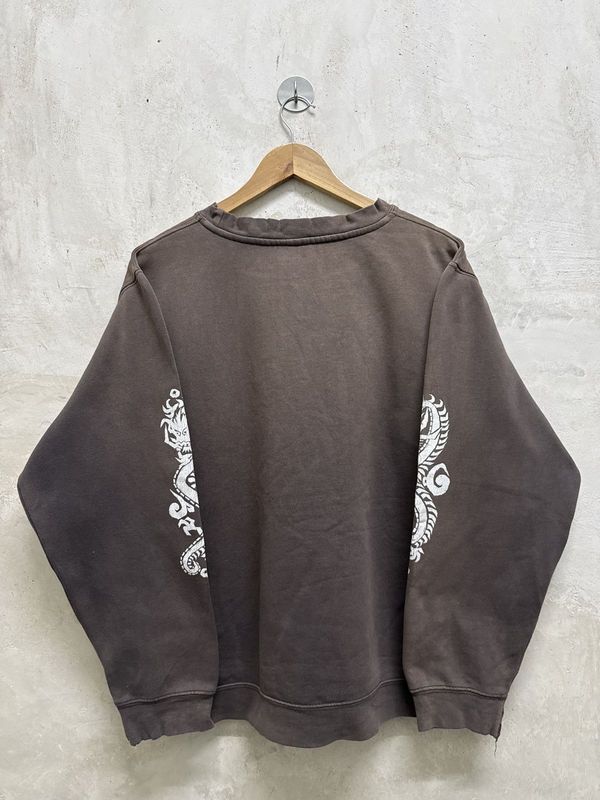 Stussy Vintage 90s Distressed Stussy Dragon Sun Faded Sweatshirt Size US M / EU 48-50 / 2 - 4 Thumbnail