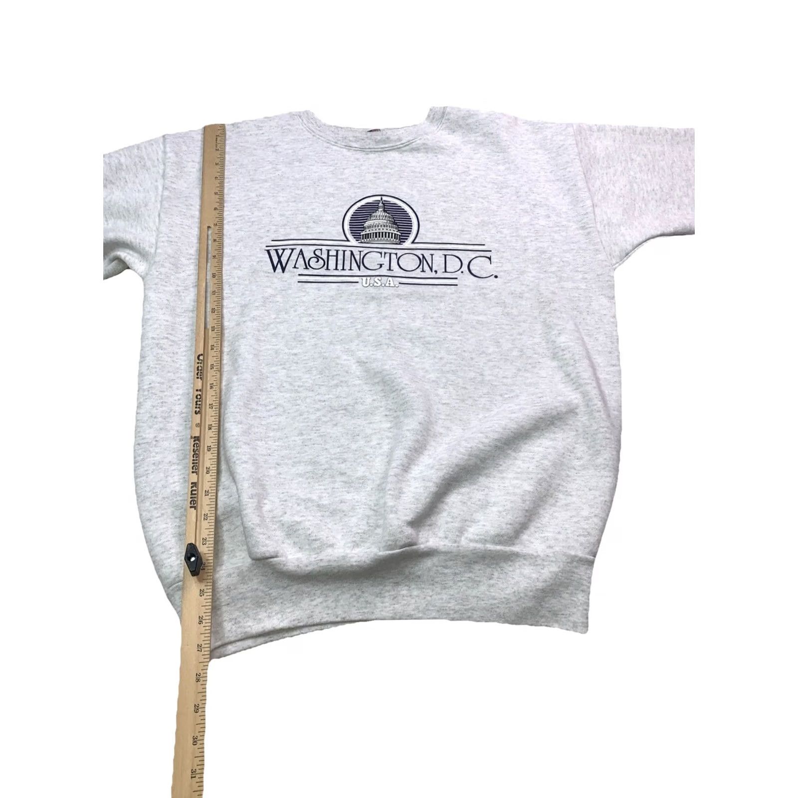 Vintage VINTAGE American Knitwear Washington D.C Graphic Sweatshirt Mens XL Gray 90s Pullover Crew Neck Long Sleeve National USA Made Size US XL / EU 56 / 4 - 4 Thumbnail